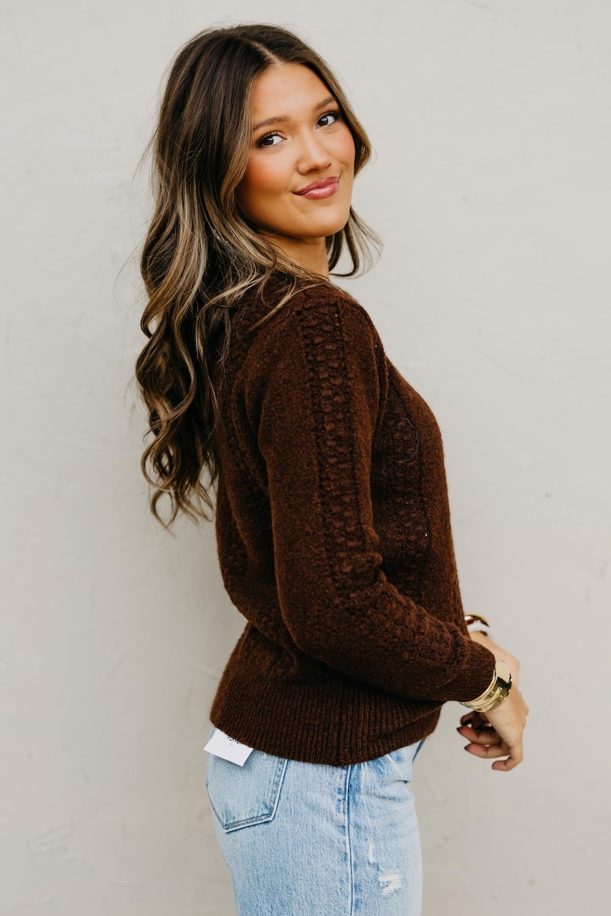 The Kendall Textured Cable Stitch Pullover Sweater