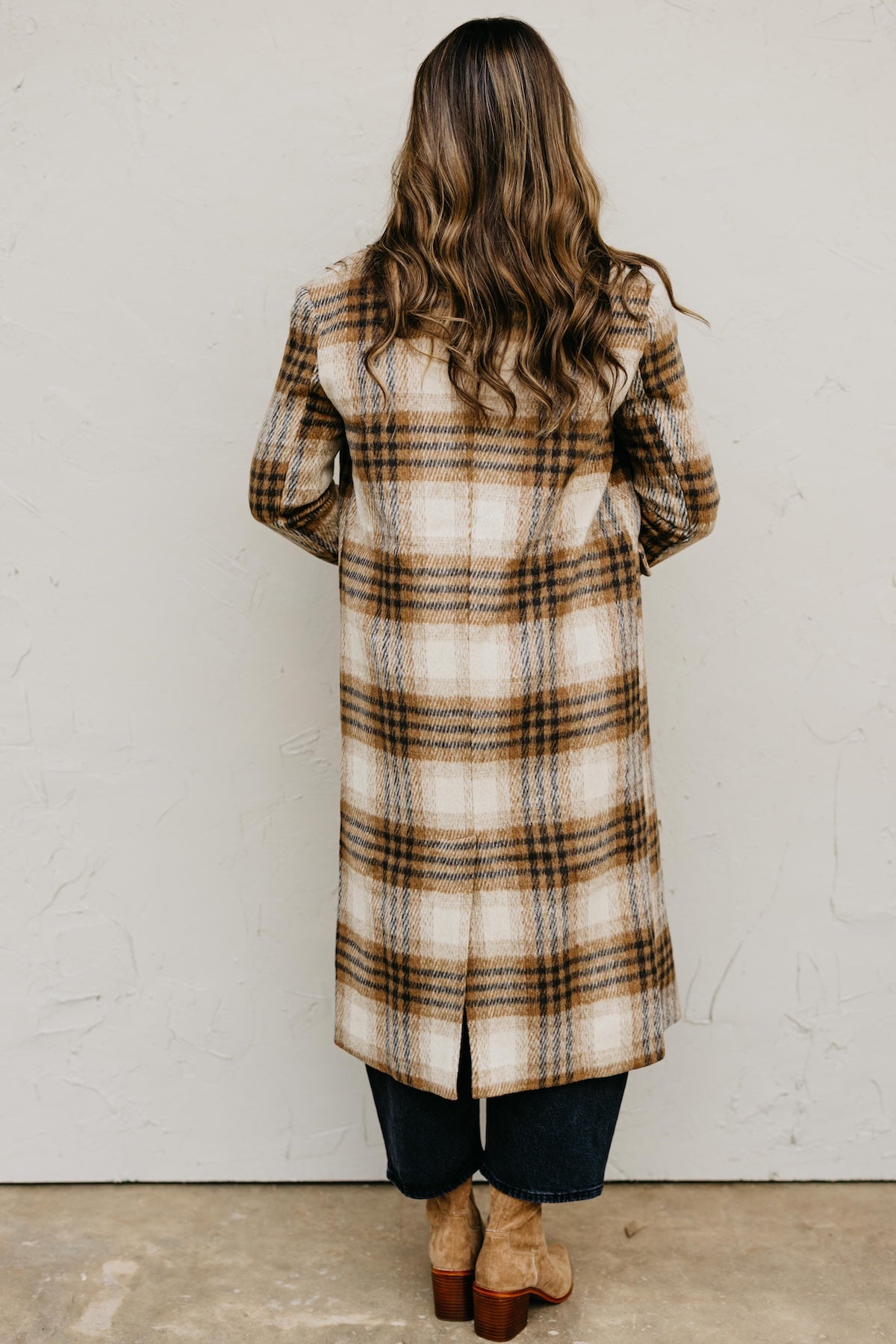 The Hazel Plaid Longline Duster Coat