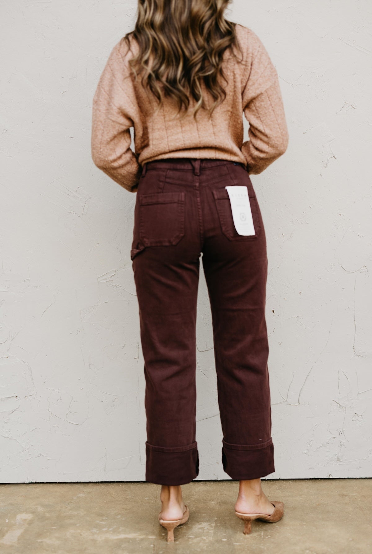 Risen Denim | High Rise Wide Straight Cuffed Patch Pocket