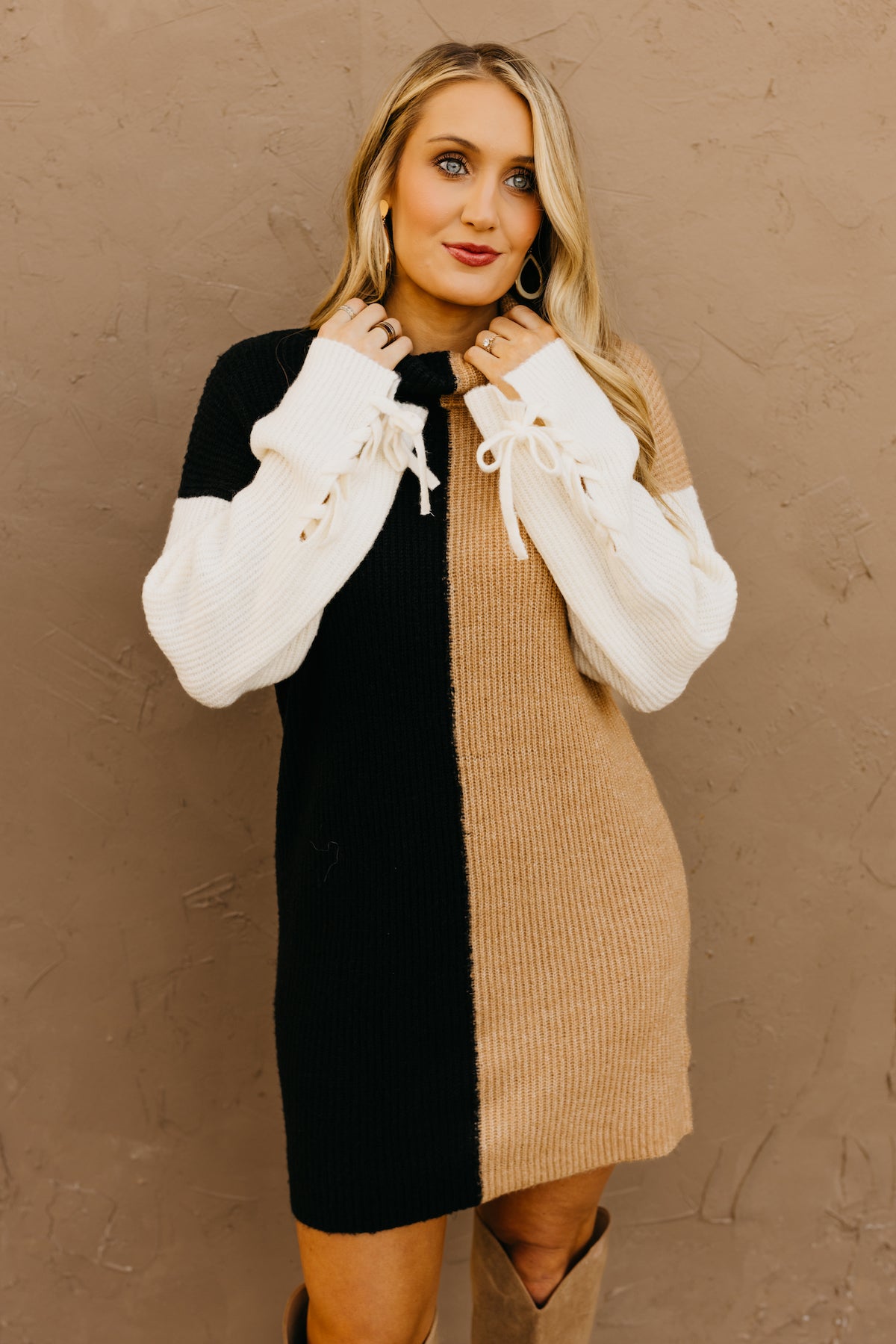 The Jolie Color Block Sweater Mini Dress  - FINAL SALE