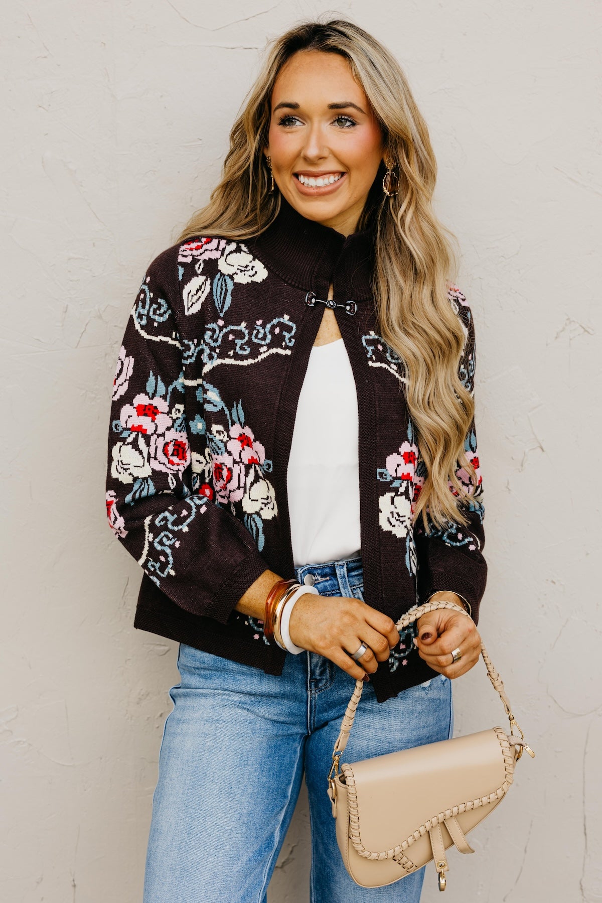 The Demetrio Floral Knit Cardigan