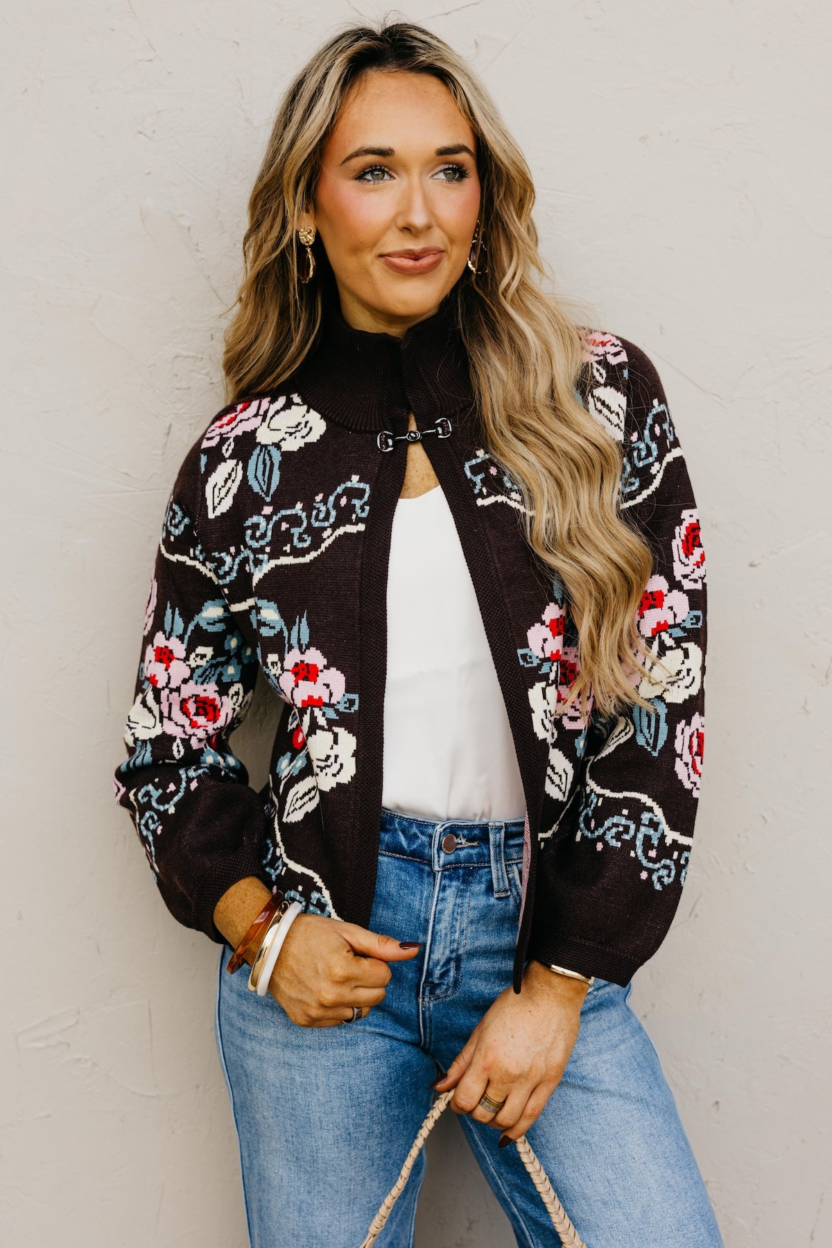 The Demetrio Floral Knit Cardigan