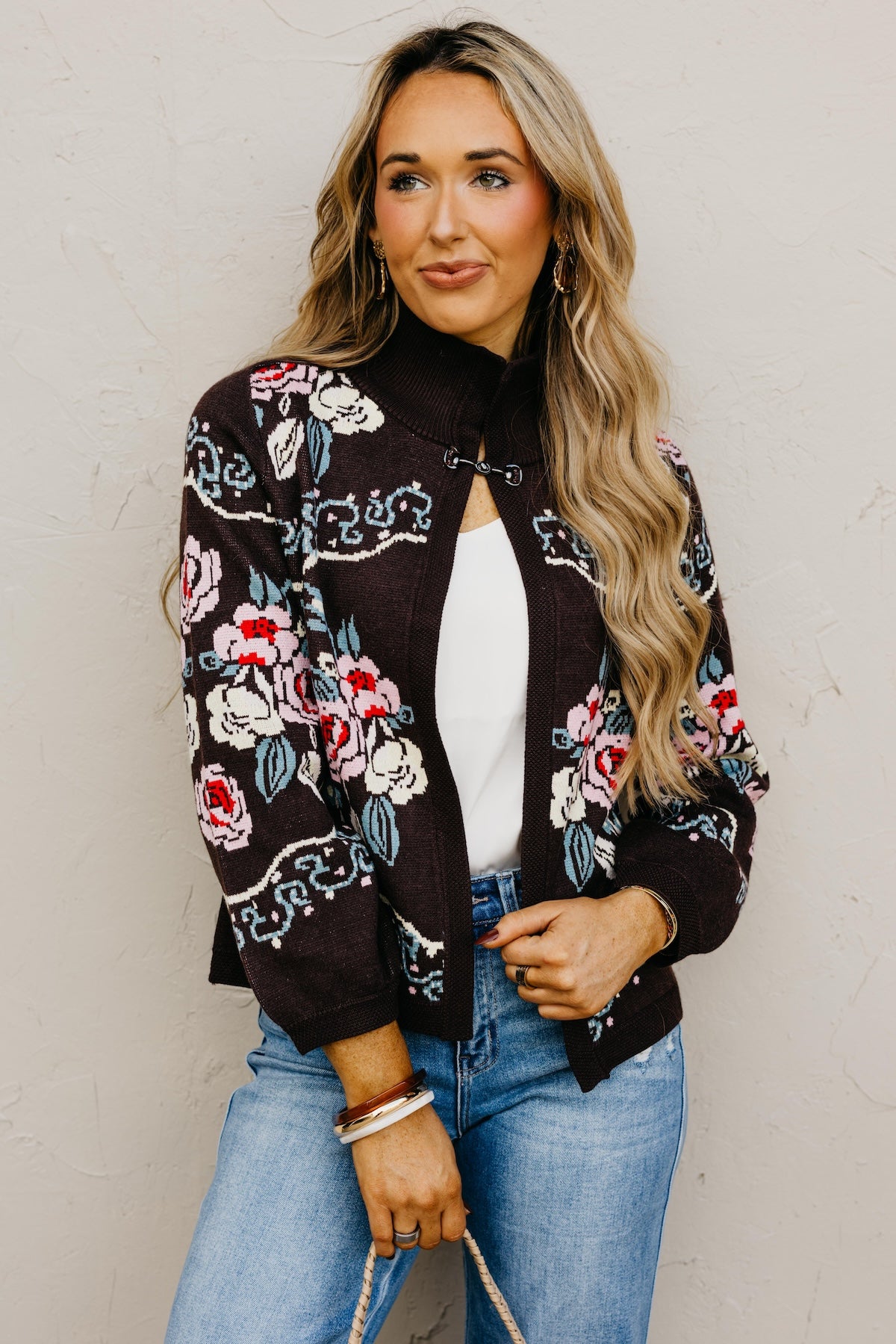 The Demetrio Floral Knit Cardigan