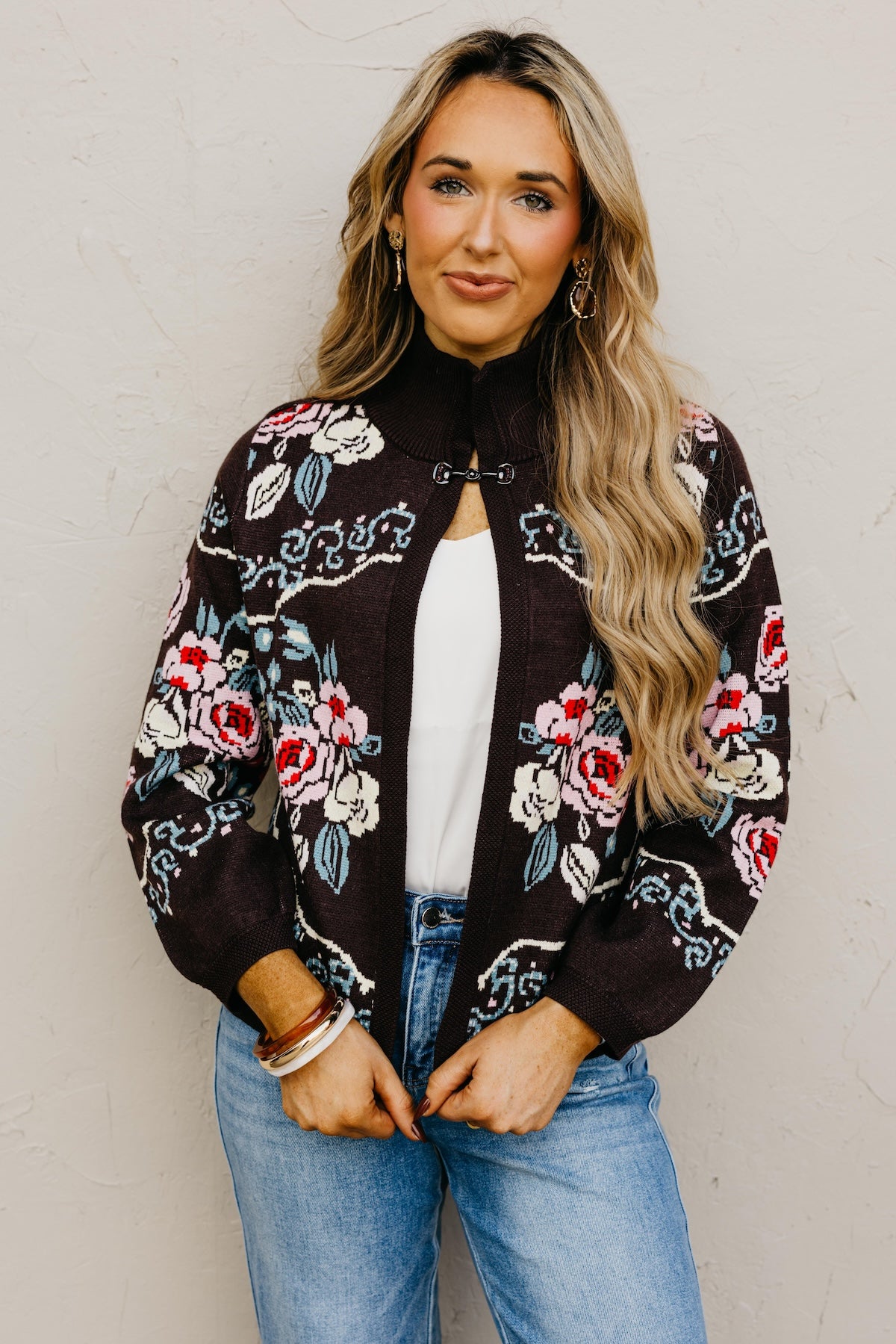 The Demetrio Floral Knit Cardigan