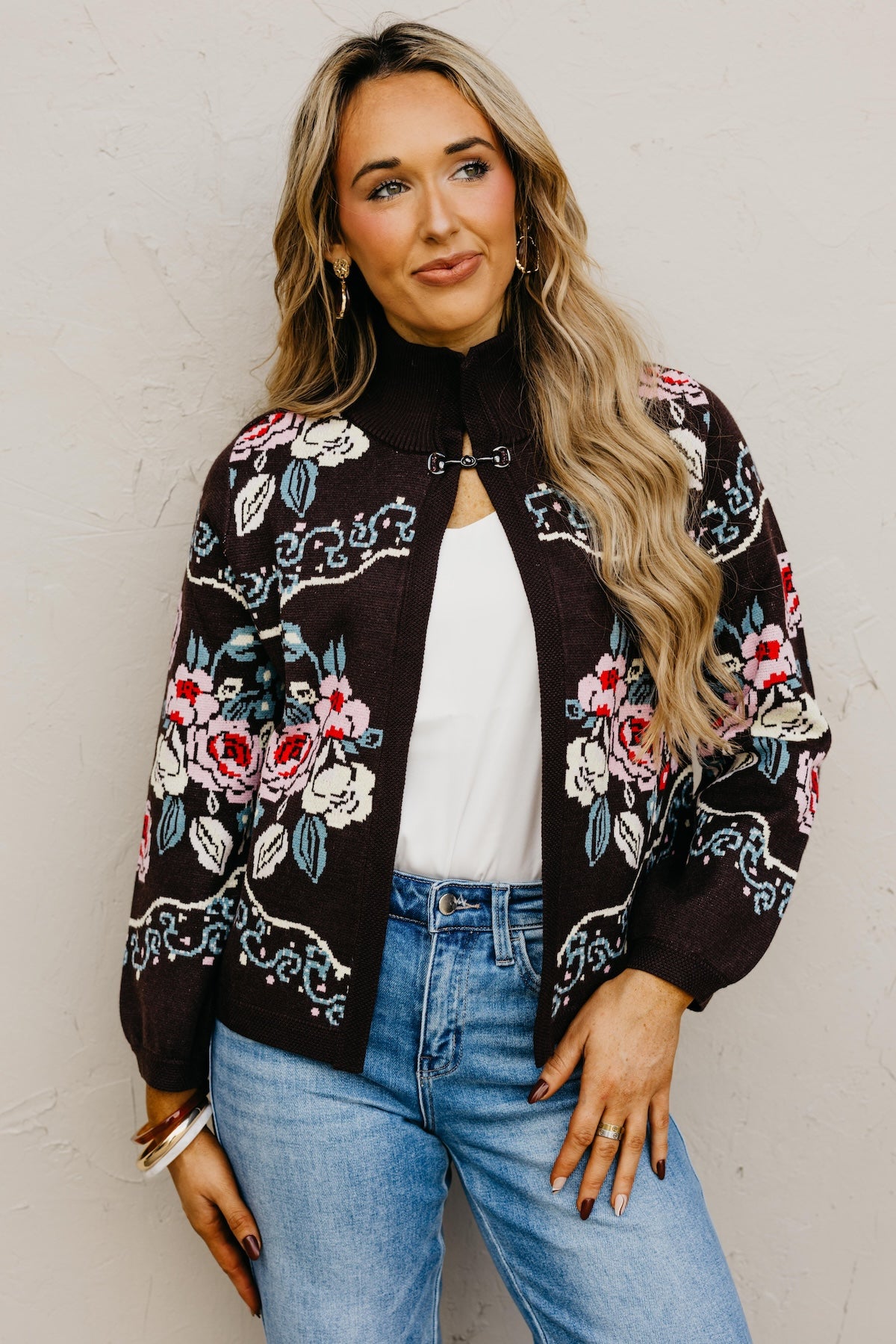 The Demetrio Floral Knit Cardigan