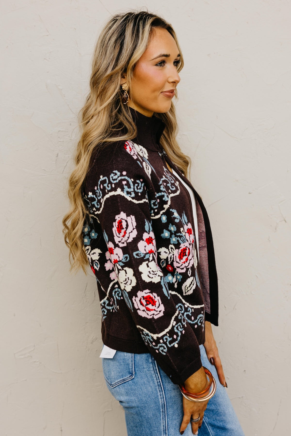 The Demetrio Floral Knit Cardigan