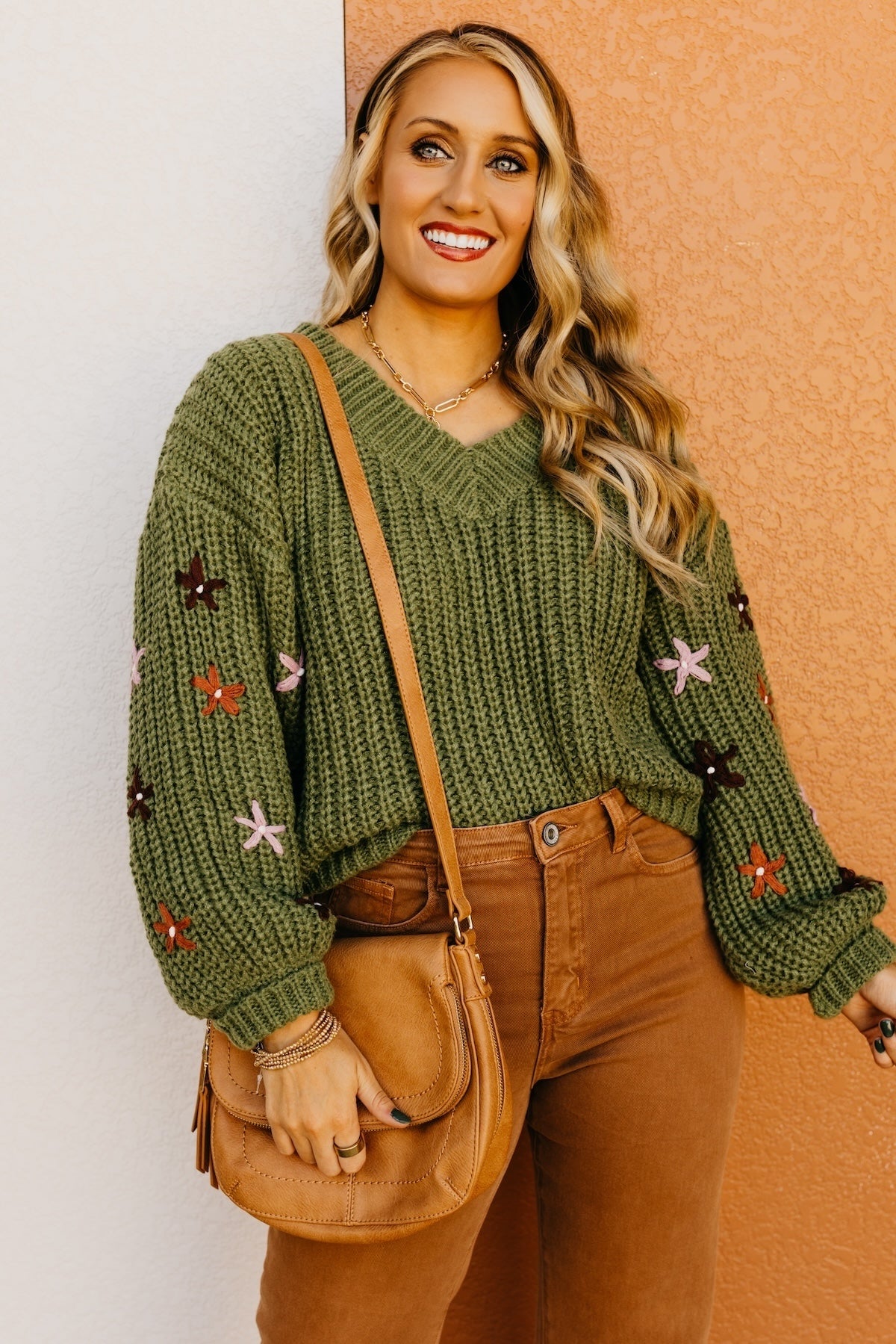 The Dario Floral Embroidered Chunky Knit Sweater | MOD Boutique