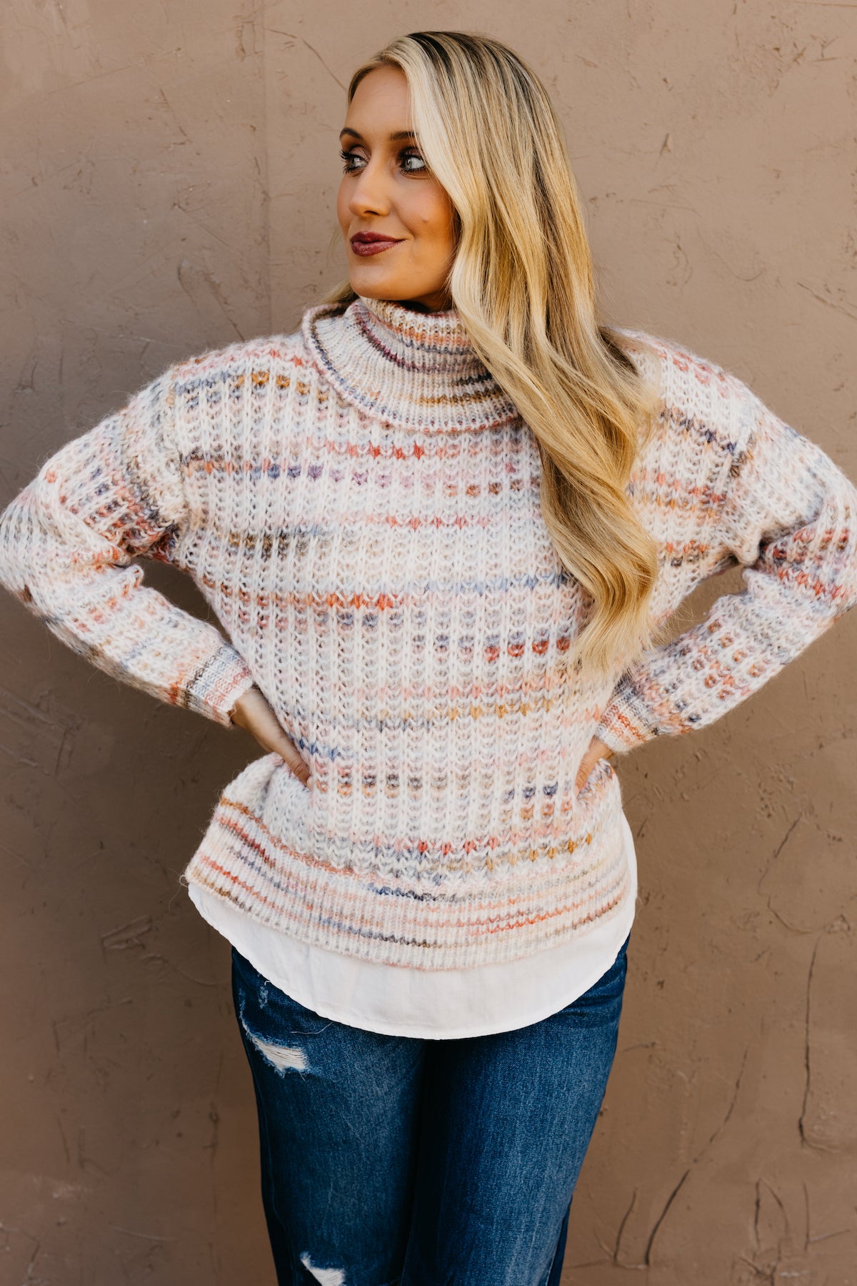 The Ivy Mixed Media Cowl Neck Sweater  - FINAL SALE