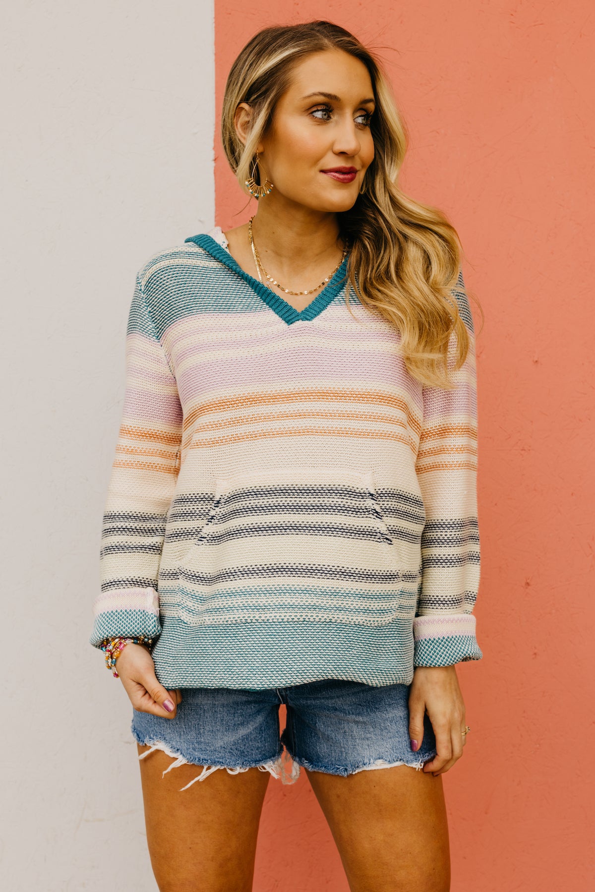 The Abram Striped Beach Hoodie Sweater