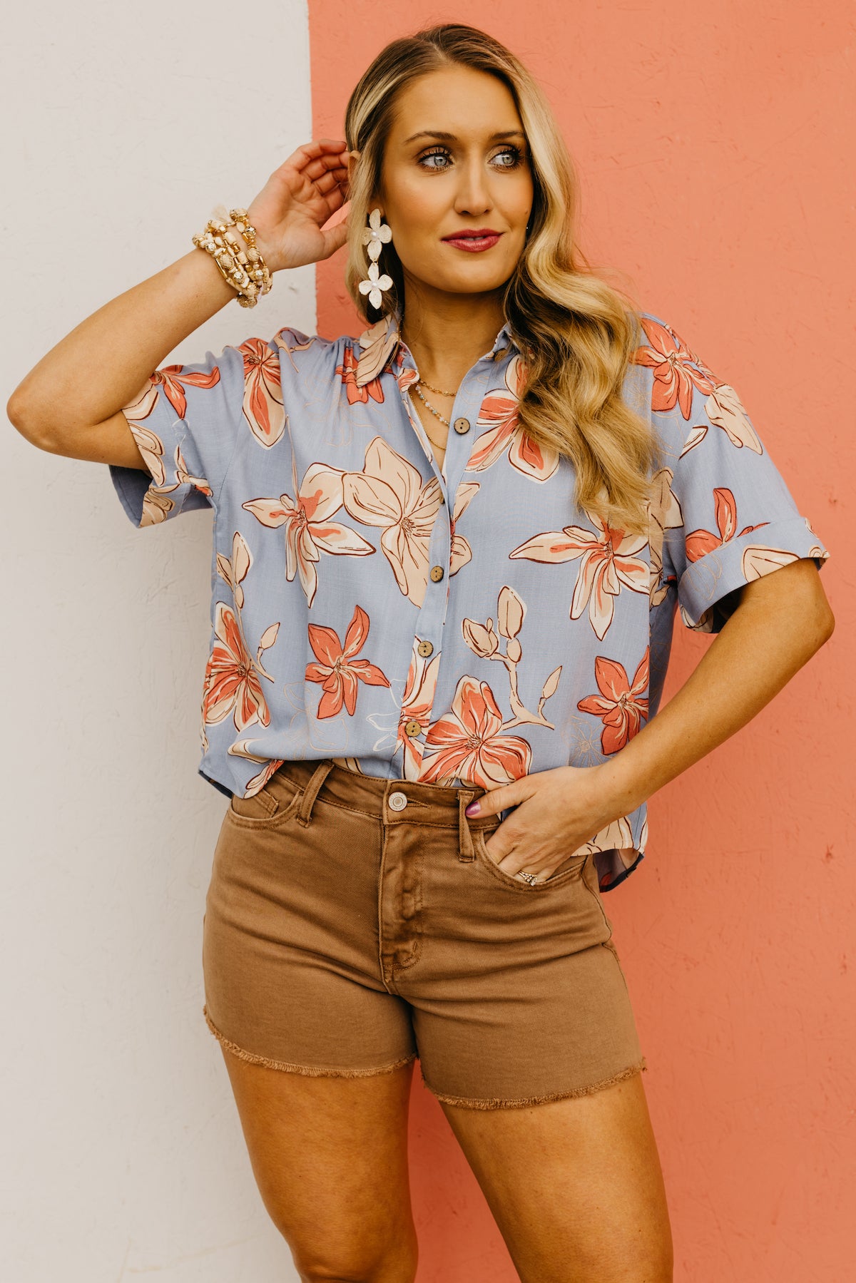 The Phillip Floral Boxy Button Down Shirt