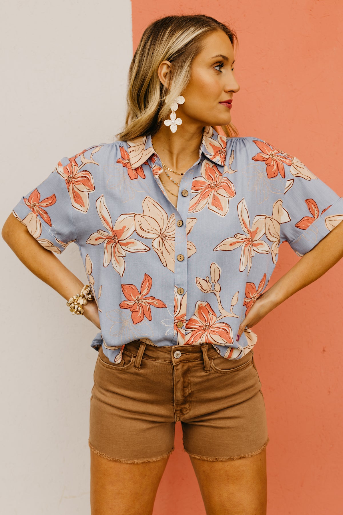 The Phillip Floral Boxy Button Down Shirt