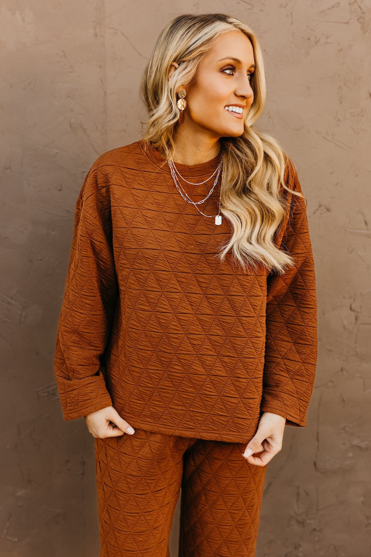 The Raelynn Quilted Long Sleeve Top  - FINAL SALE