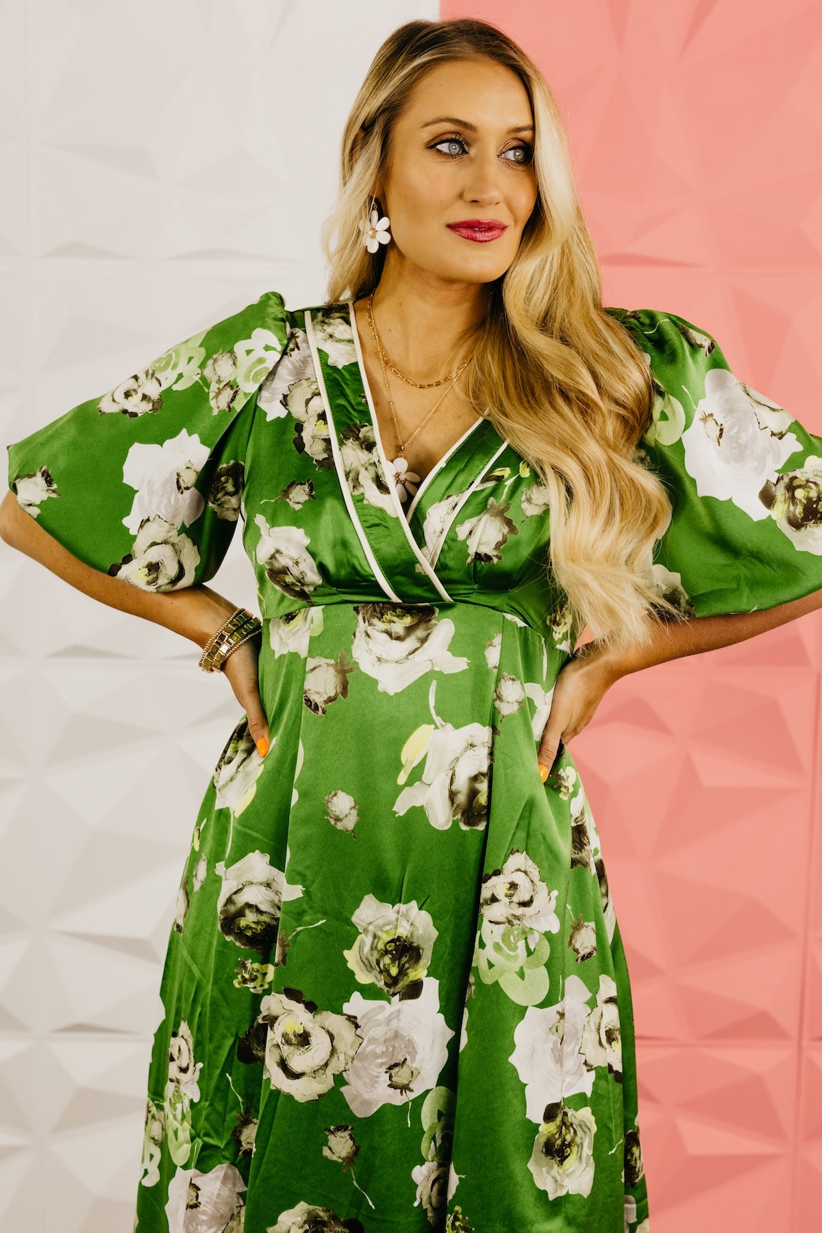 The Korie Floral Contrast Maxi Dress