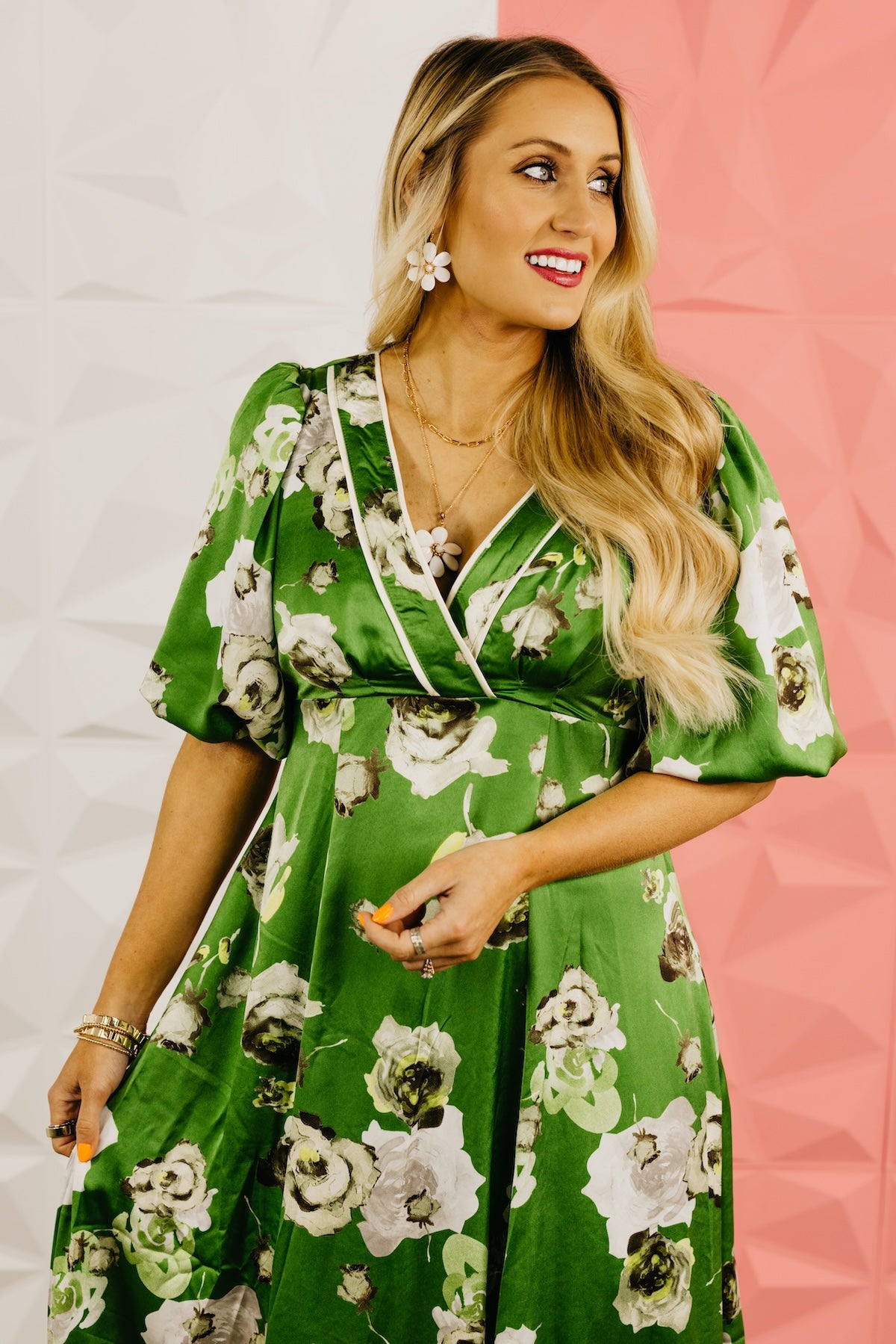 The Korie Floral Contrast Maxi Dress