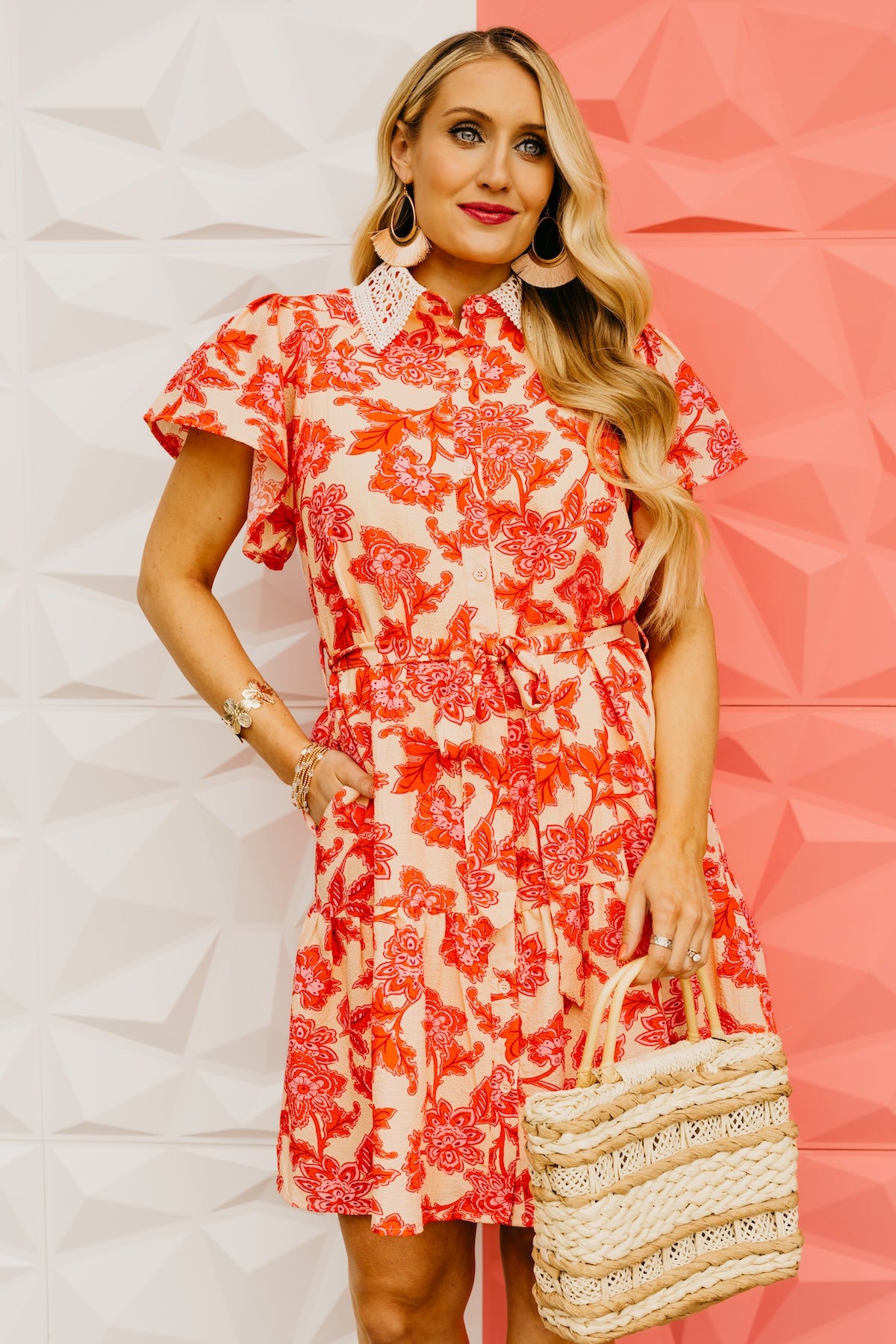 The Colin Floral Tie Mini Dress