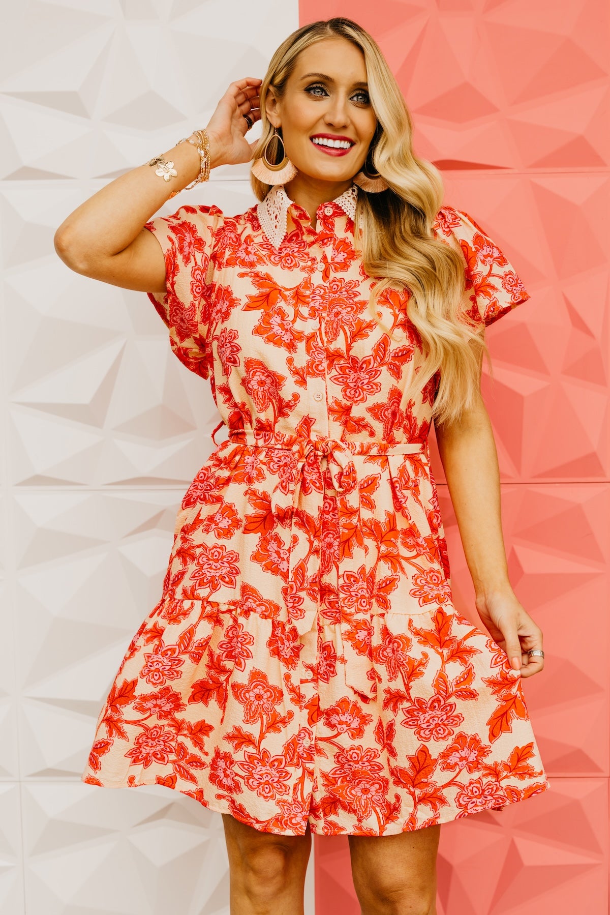 The Colin Floral Tie Mini Dress