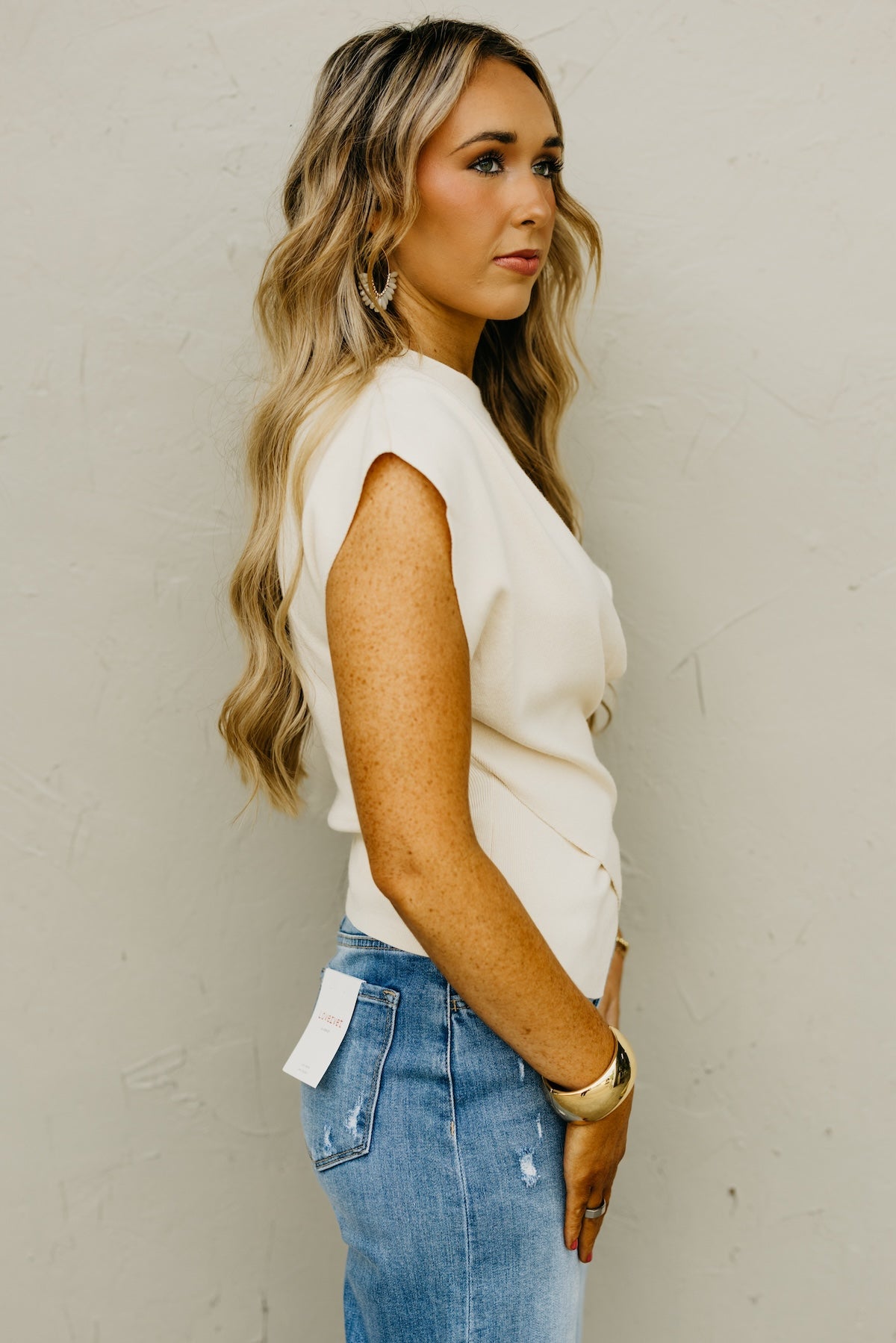 The Twain Boat Neck Cross Front Sweater