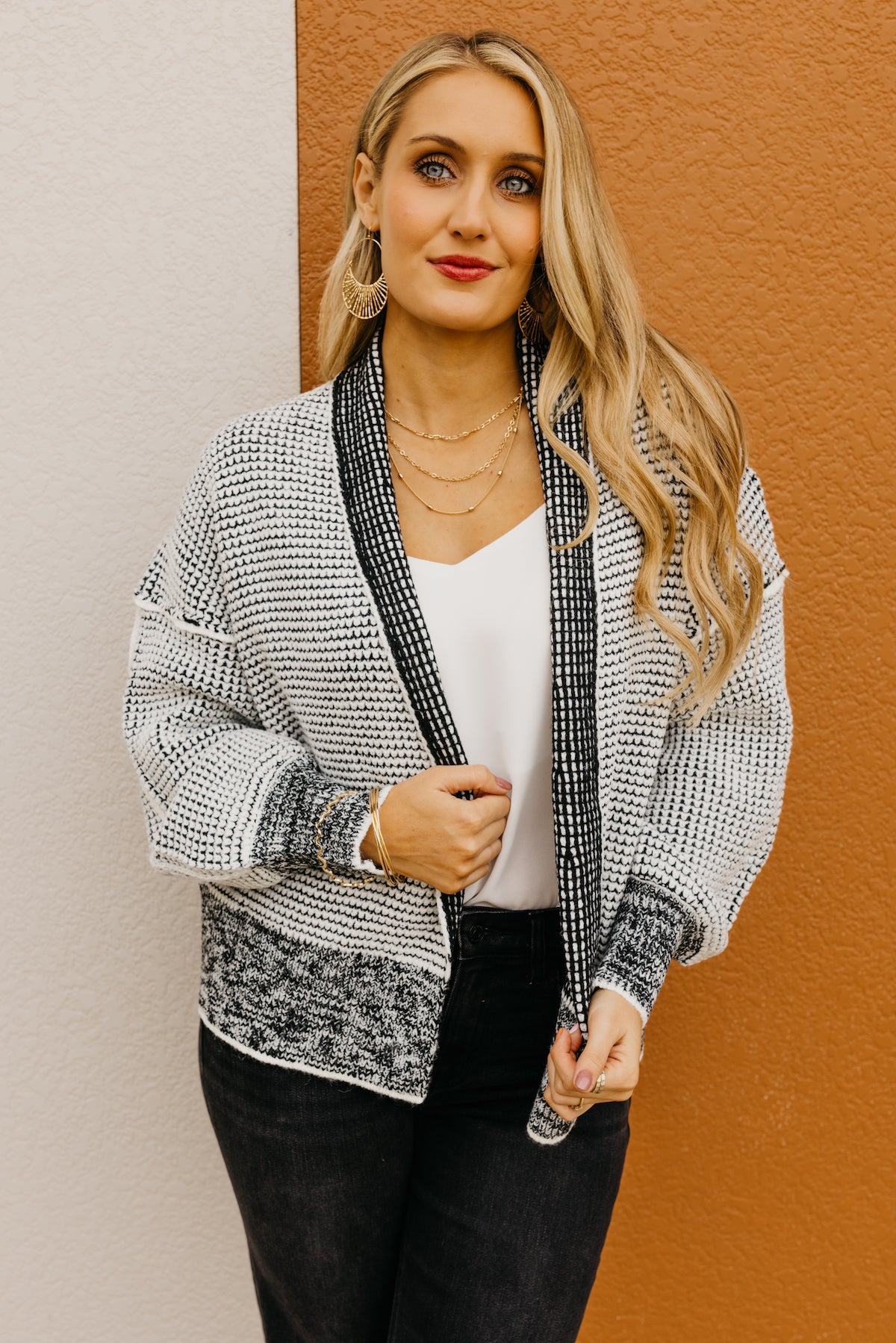 The Anton Open Front Waffle Cardigan  - FINAL SALE