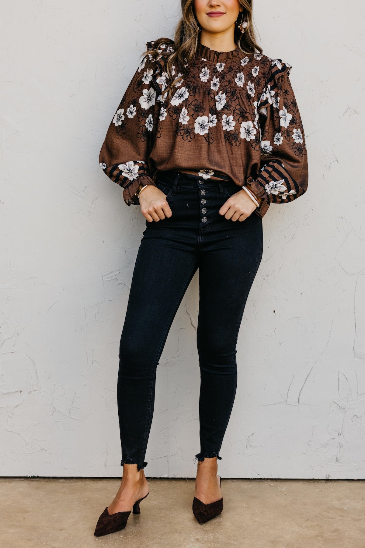 Kan Can 11 Inch High Rise Button Skinny Denim MOD Boutique