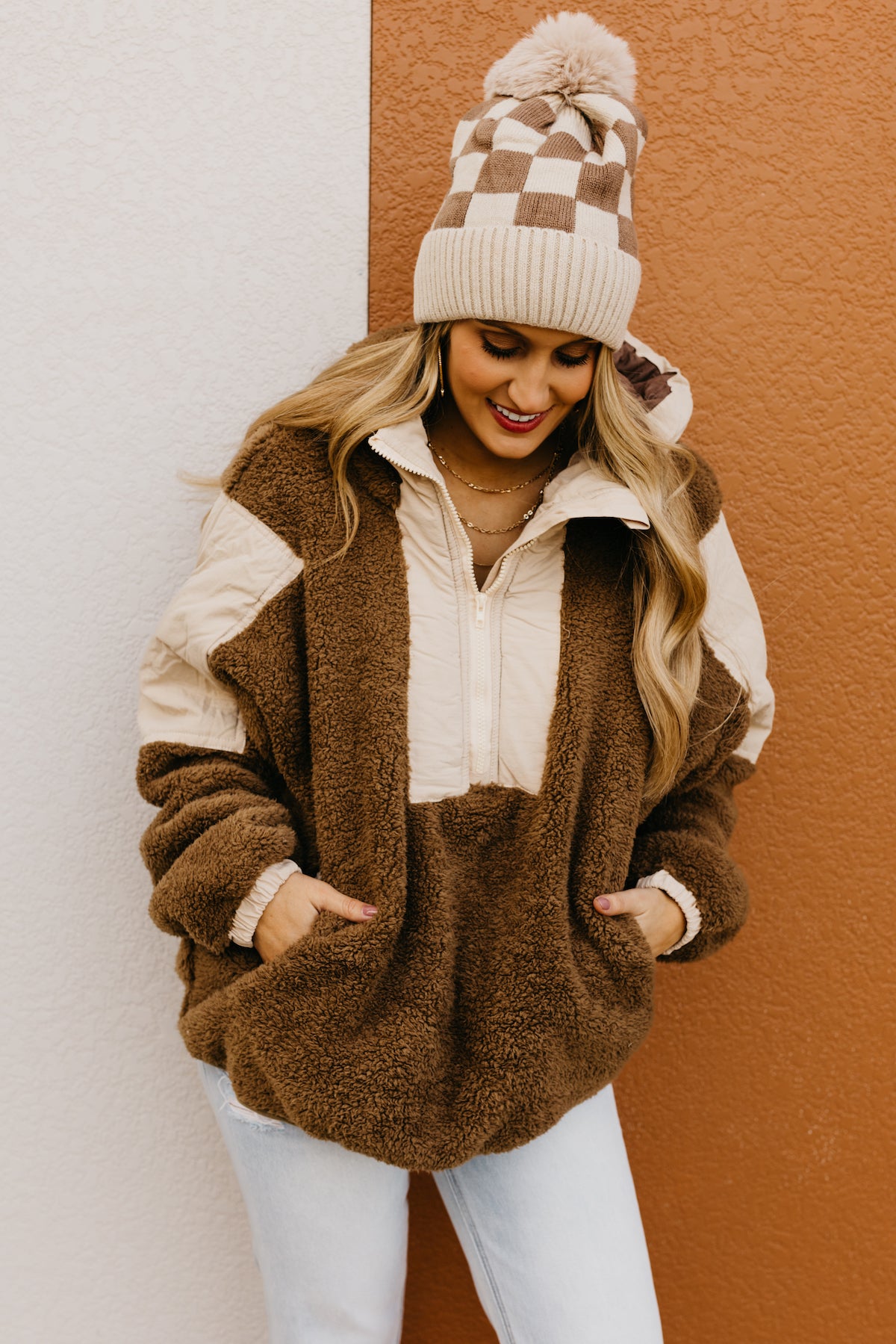 The Louie Hooded Sherpa Pullover Top  - FINAL SALE