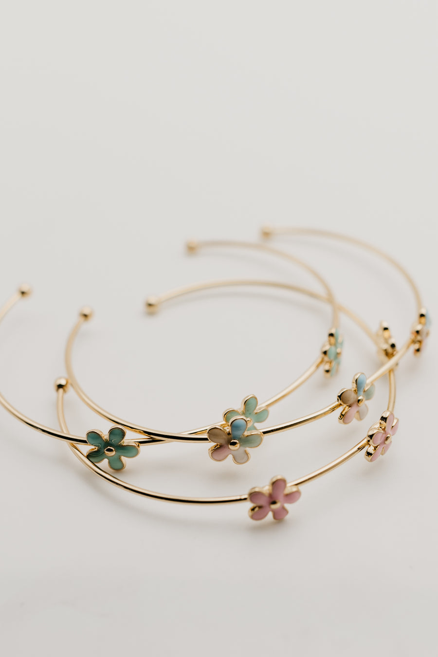 The Elena Dainty Flower Cuff Bracelet
