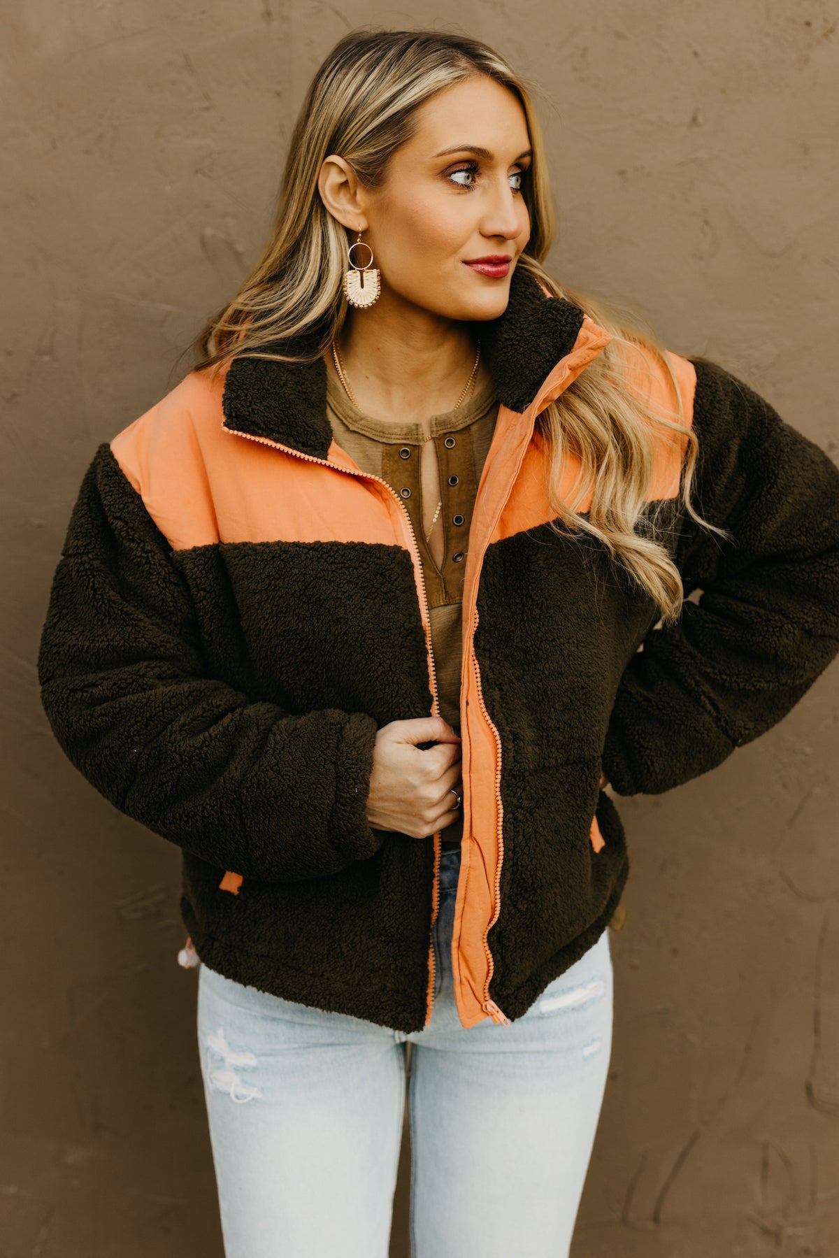 The Aspen Contrast Sherpa Puffer Jacket  - FINAL SALE