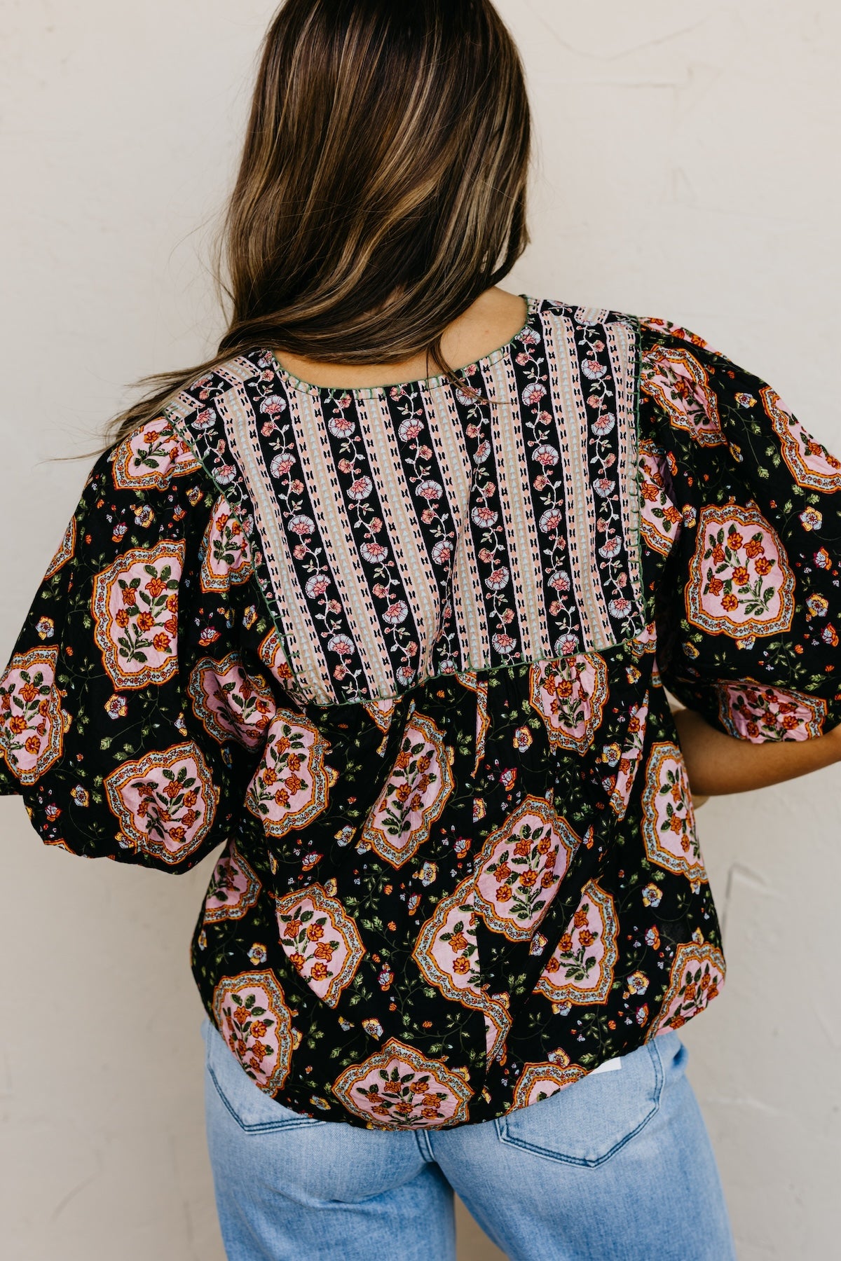The Courtney Mix Print Woven Top