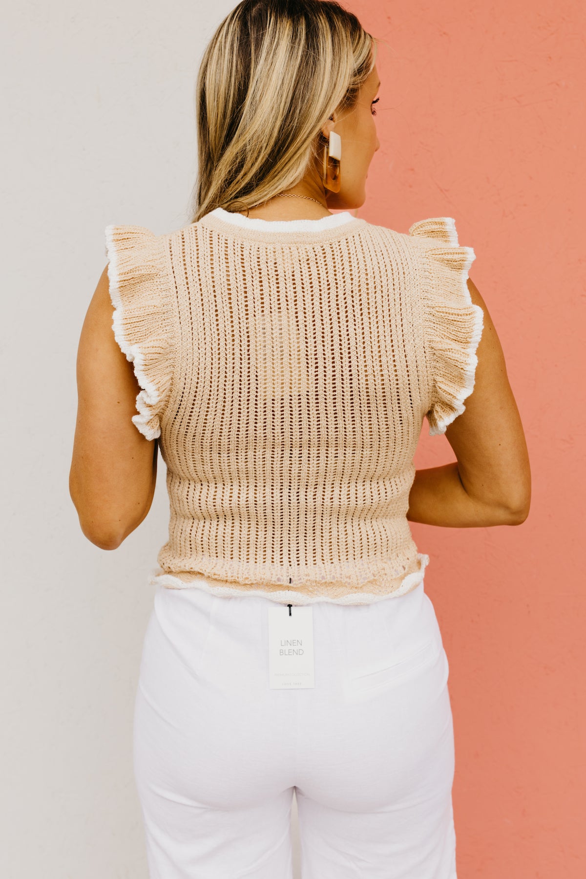 The Lyric Pointelle Ruffled Knit Top