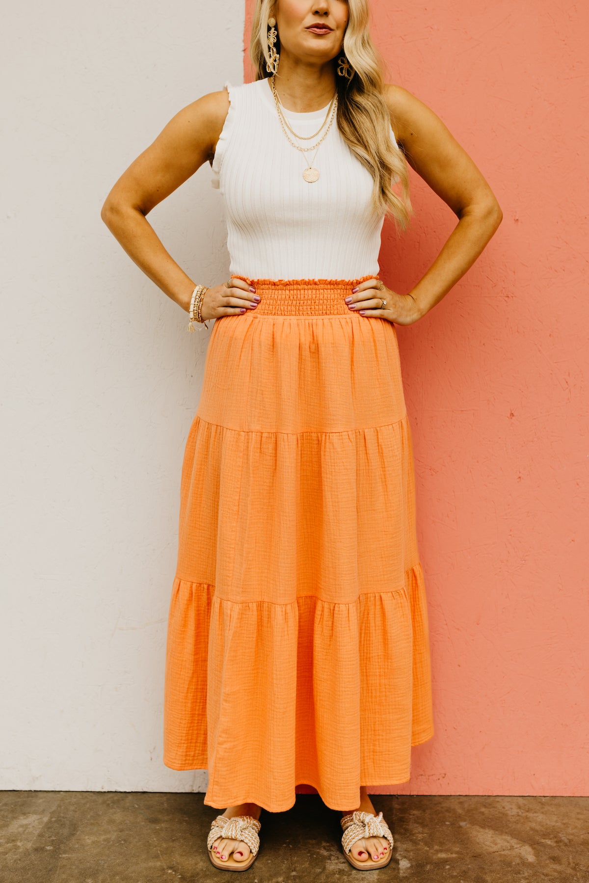 The Lorelei Smocked Waist Maxi Skirt