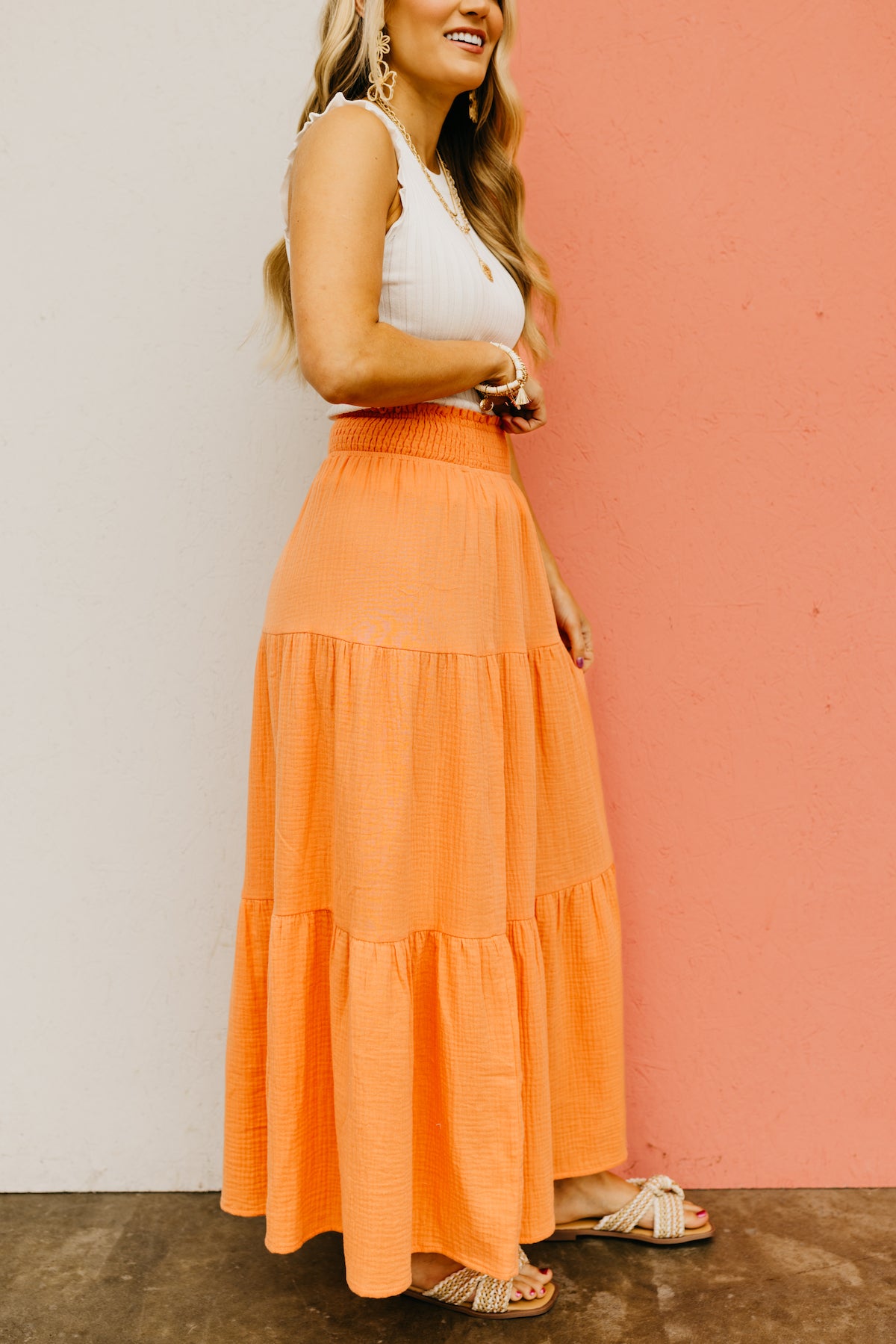 The Lorelei Smocked Waist Maxi Skirt