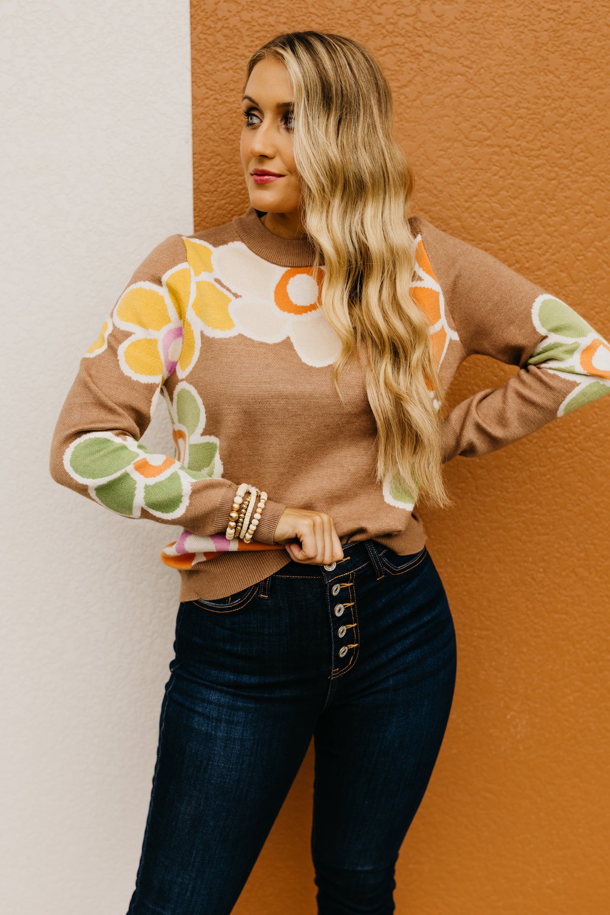 The Leah Retro Floral Sweater - FINAL SALE