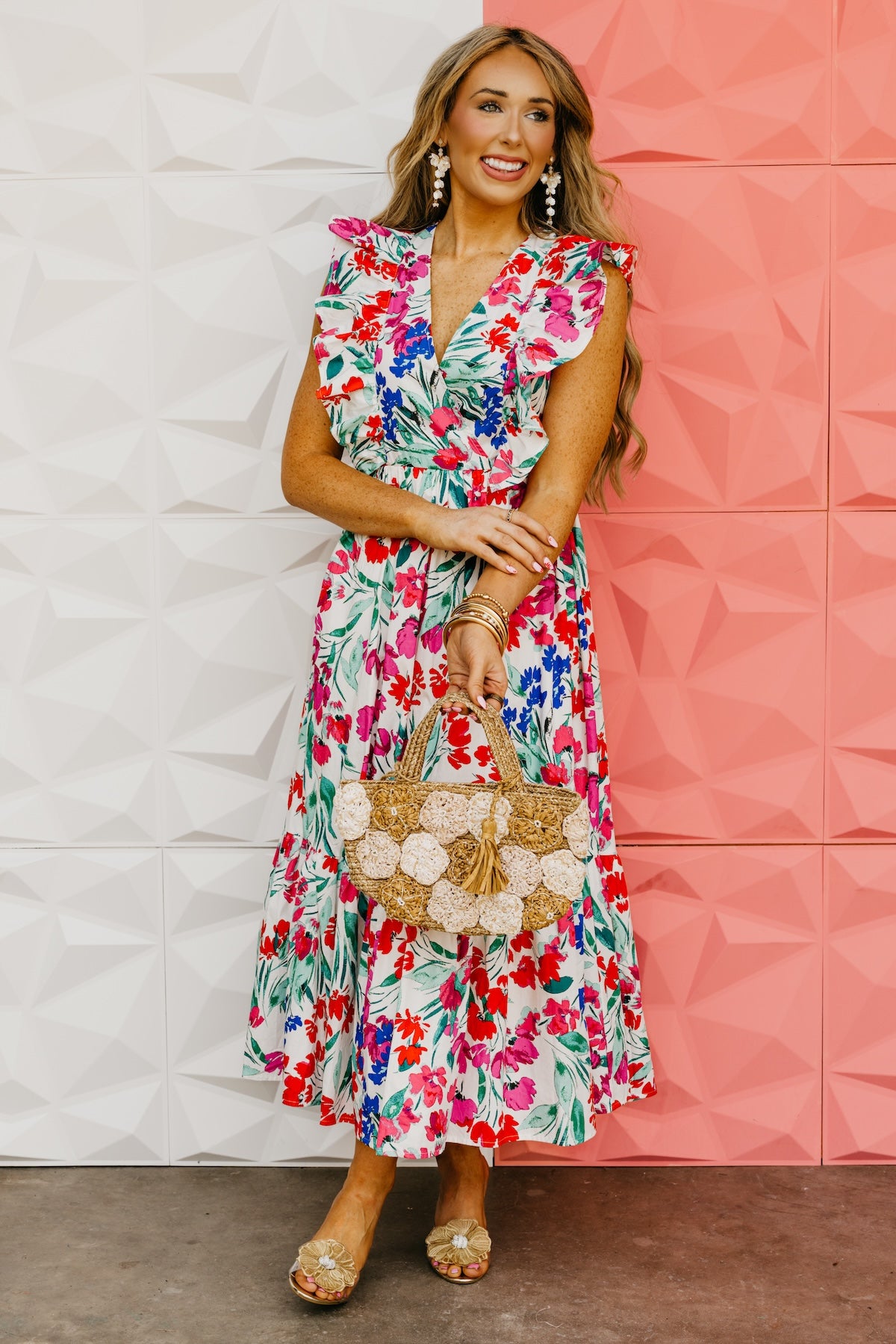 The Kivia Floral Poplin Midi Dress