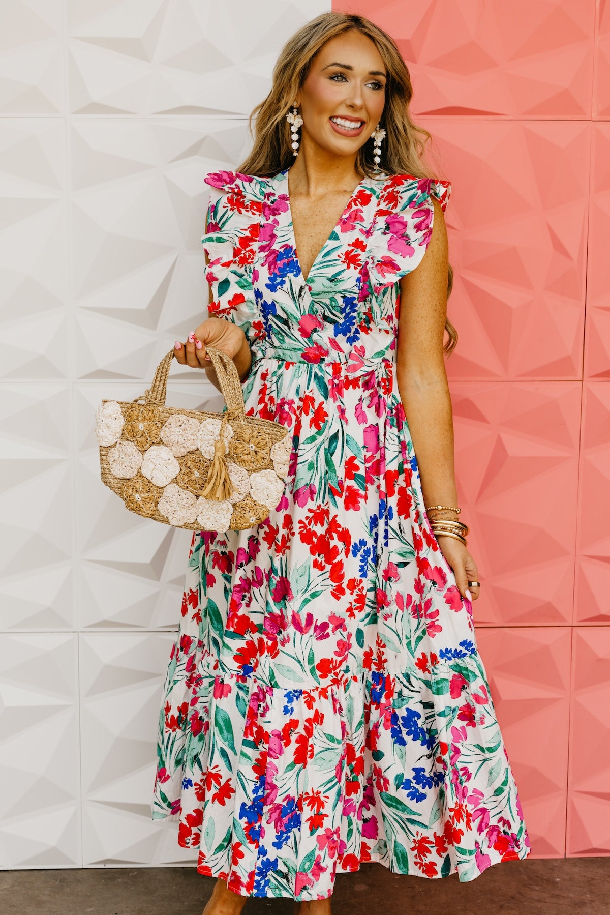 The Kivia Floral Poplin Midi Dress