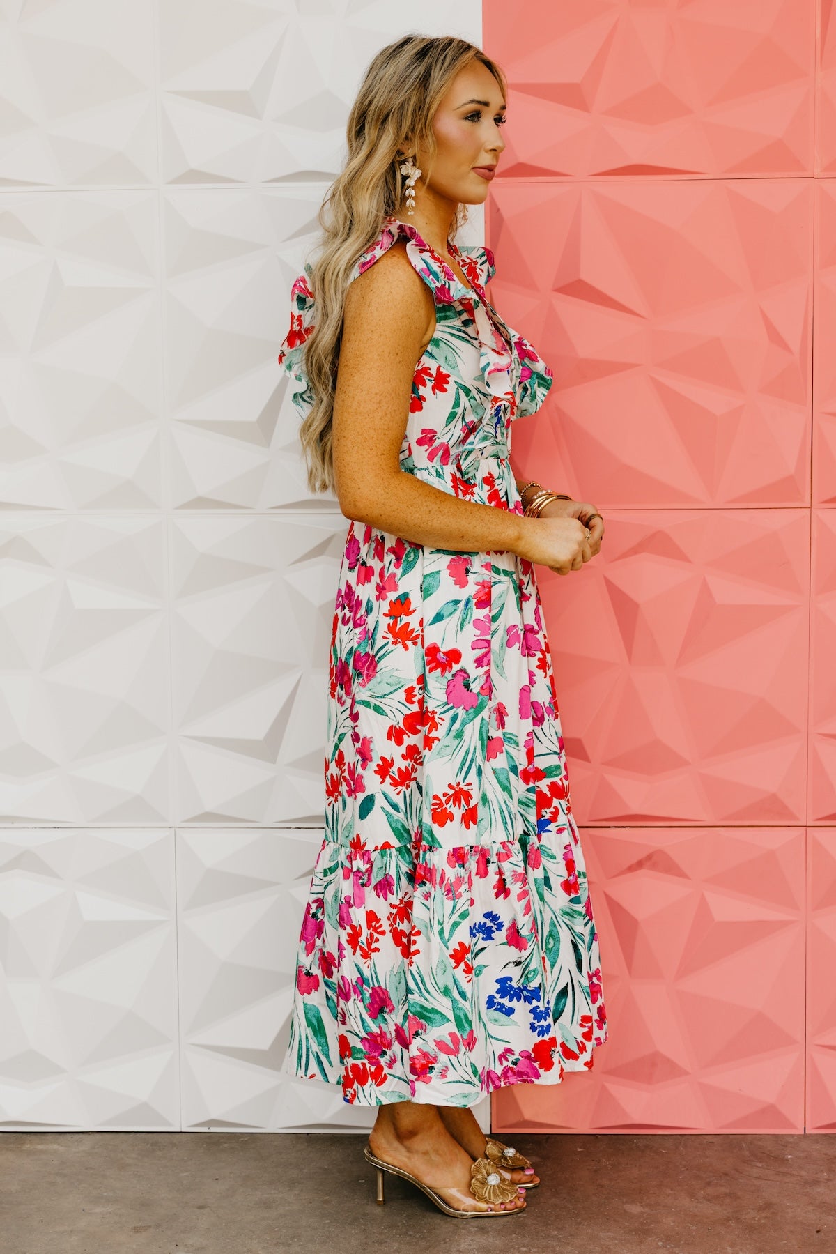 The Kivia Floral Poplin Midi Dress