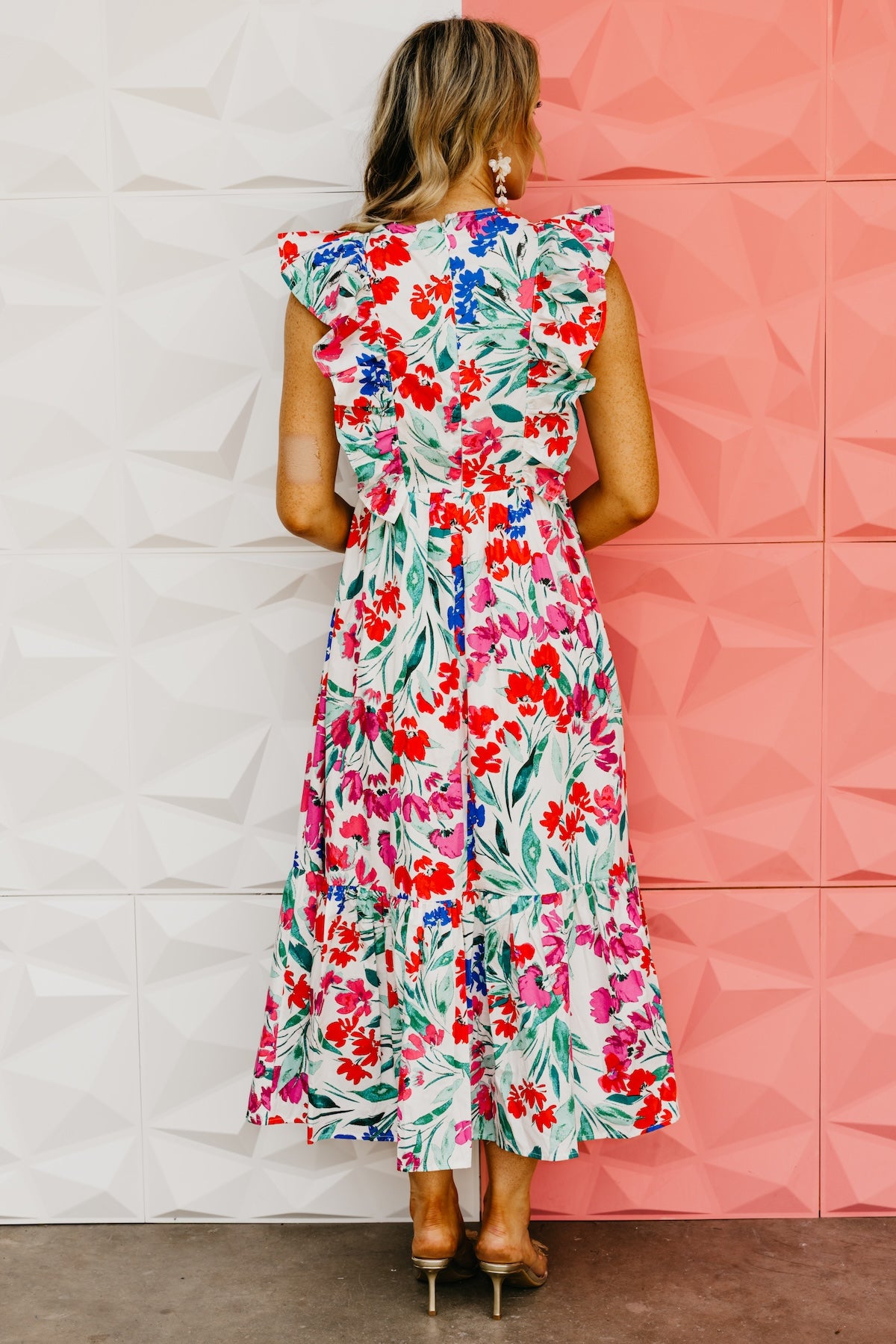 The Kivia Floral Poplin Midi Dress