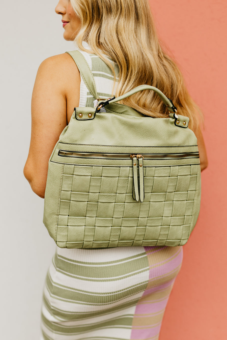 The Paislee Woven Convertible Backpack
