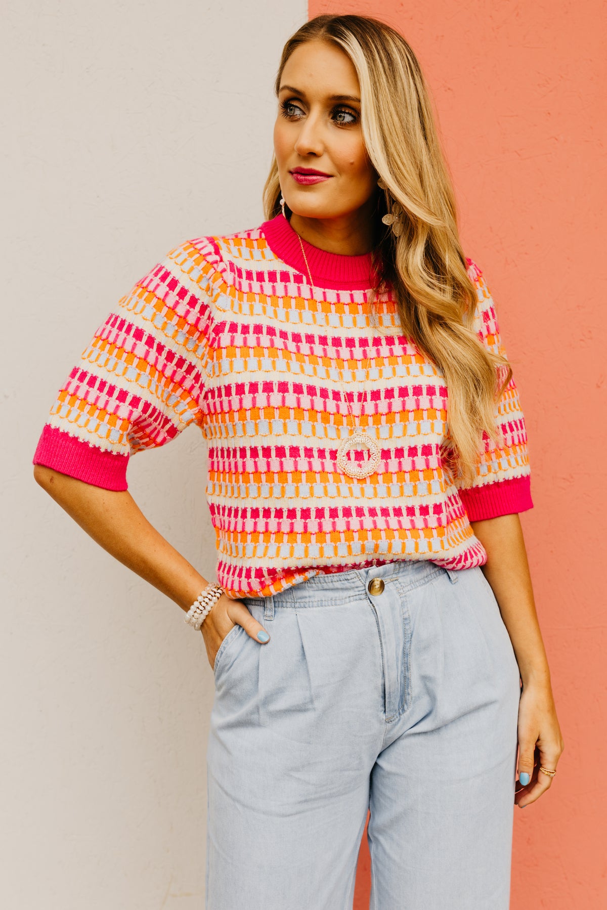 The Kane Striped Knit Sweater Top