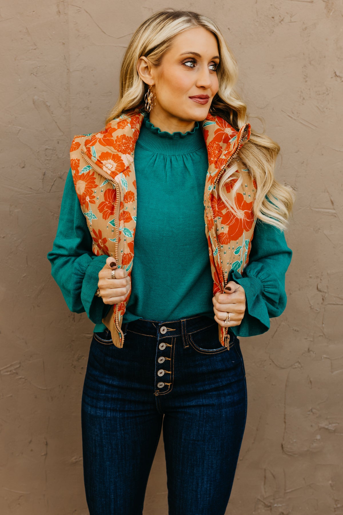 The Traci Floral Puffer Vest