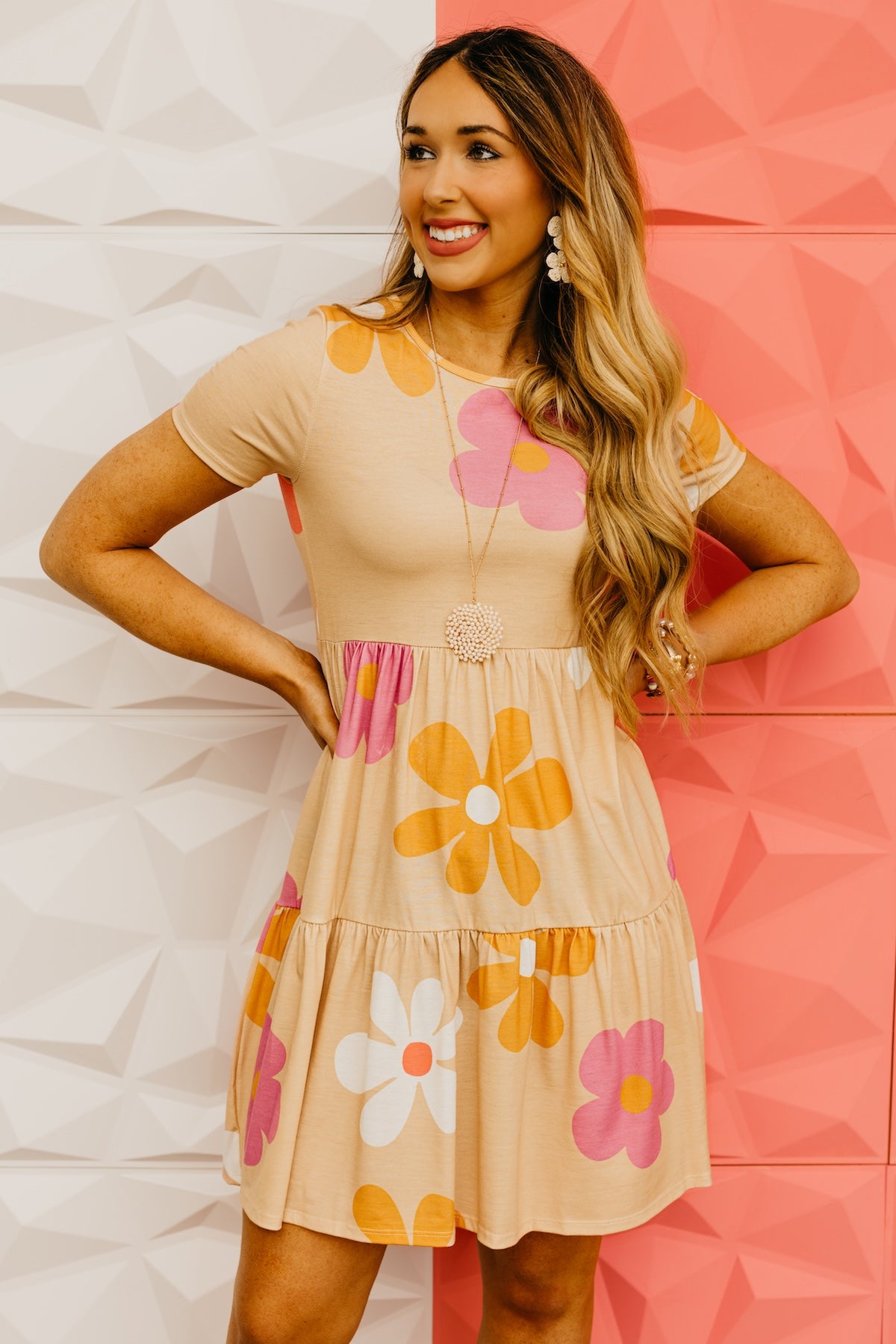 The Holden Floral Babydoll Tiered Midi Dress