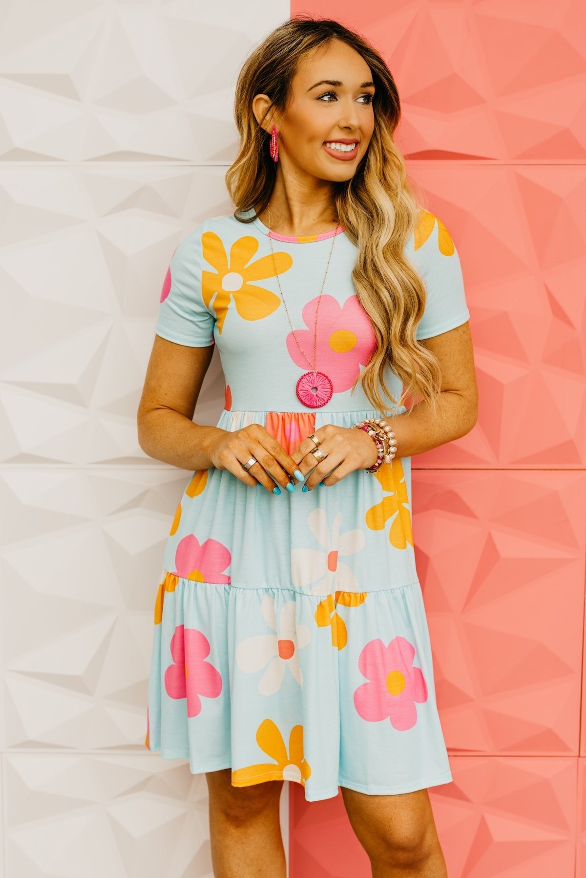 The Holden Floral Babydoll Tiered Midi Dress