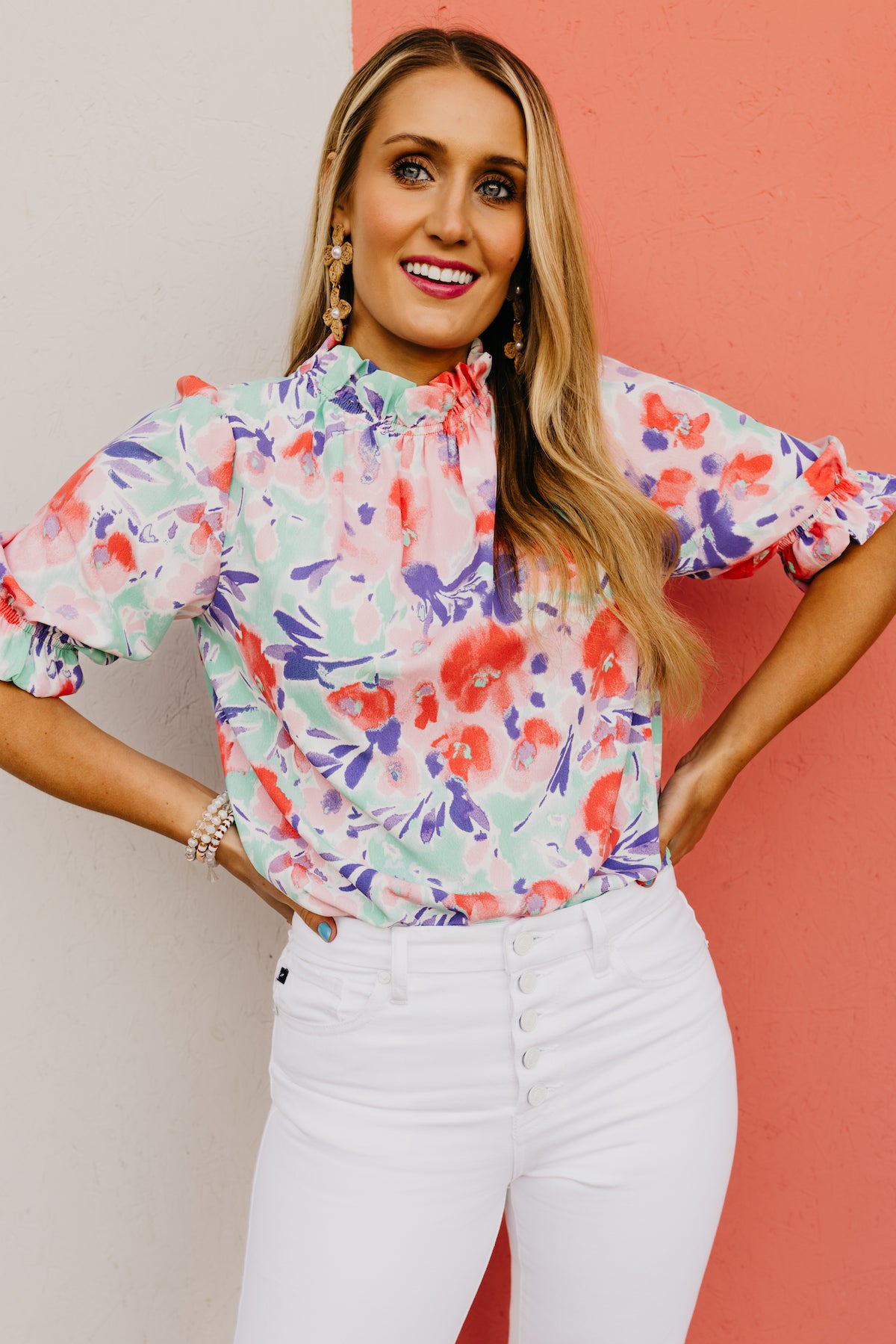 The Hanes Watercolor Floral Blouse
