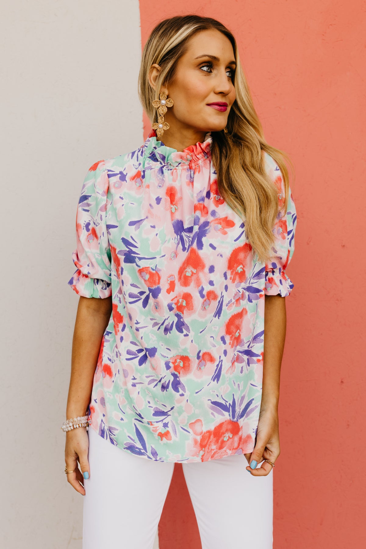 The Hanes Watercolor Floral Blouse