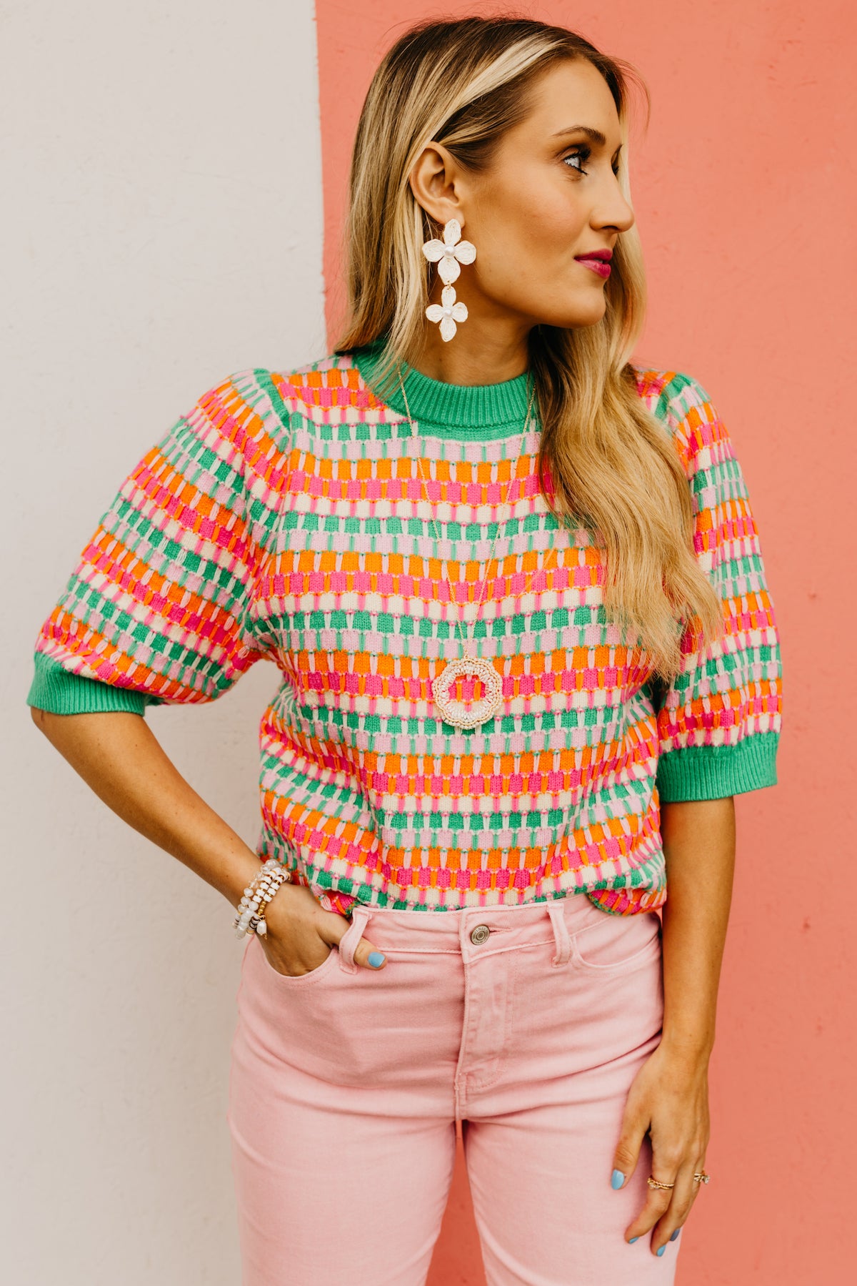 The Kane Striped Knit Sweater Top