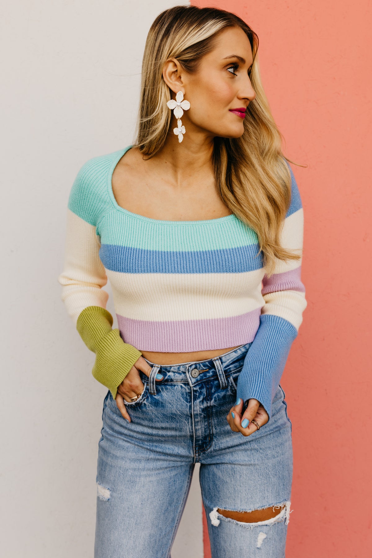 The Prince Color Block Stripe Sweater
