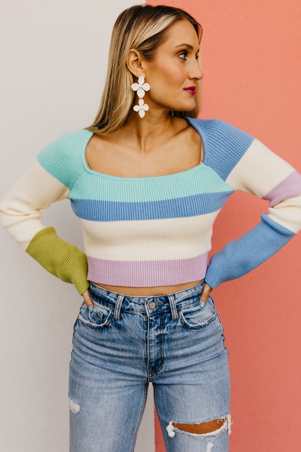 The Prince Color Block Stripe Sweater