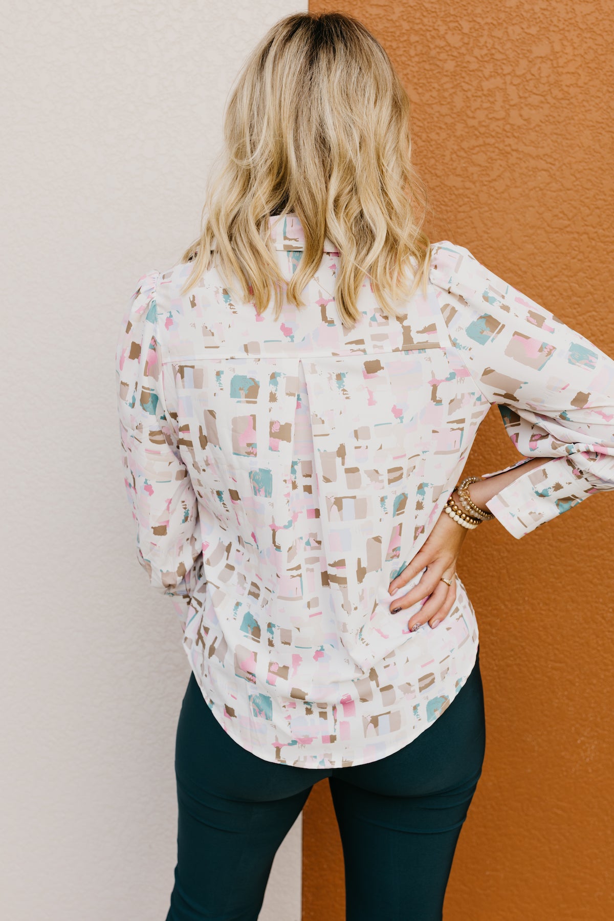 The Terrance Abstract Button Up Blouse  - FINAL SALE