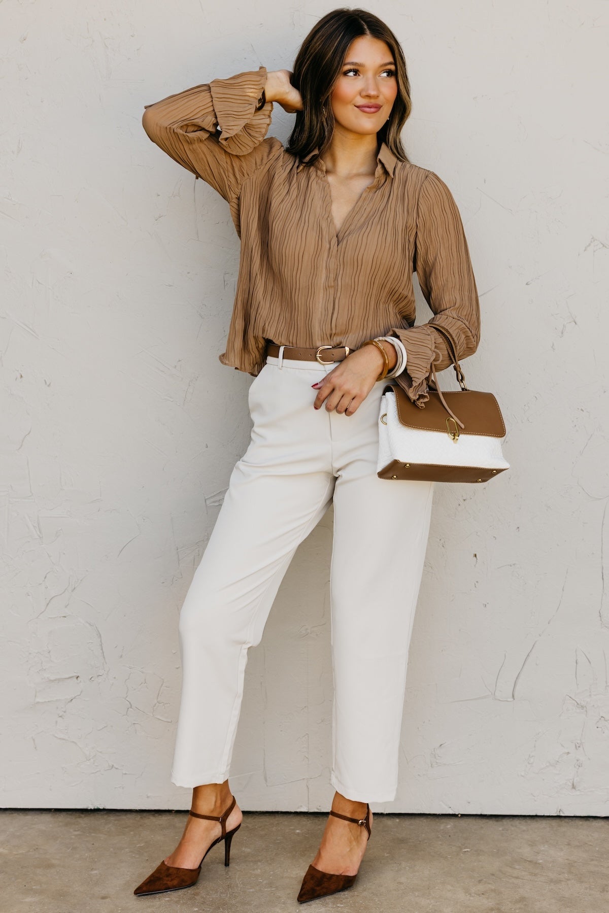 The Wyatt Crinkle Sheer Blouse