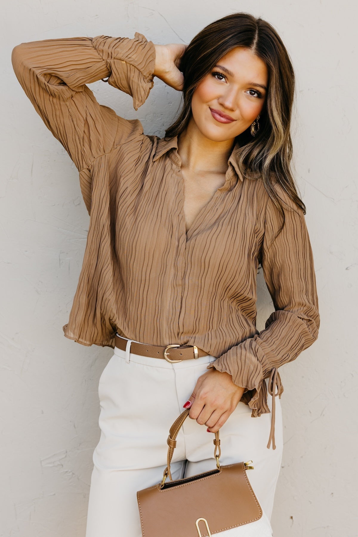 The Wyatt Crinkle Sheer Blouse