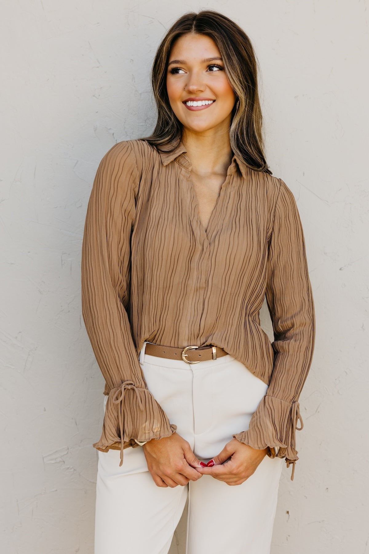 The Wyatt Crinkle Sheer Blouse