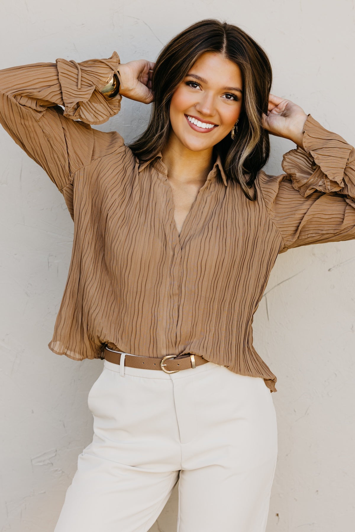 The Wyatt Crinkle Sheer Blouse
